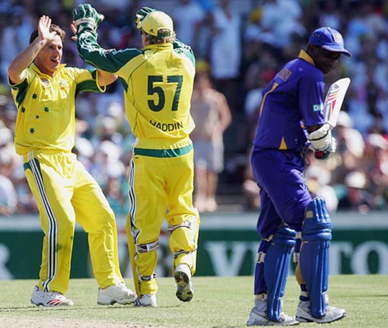 Sanath Jayasuriya was stumped by Brad Haddin off Brad Hogg, Australia v Sri Lanka, VB Series, Sydney, January 22, 2006