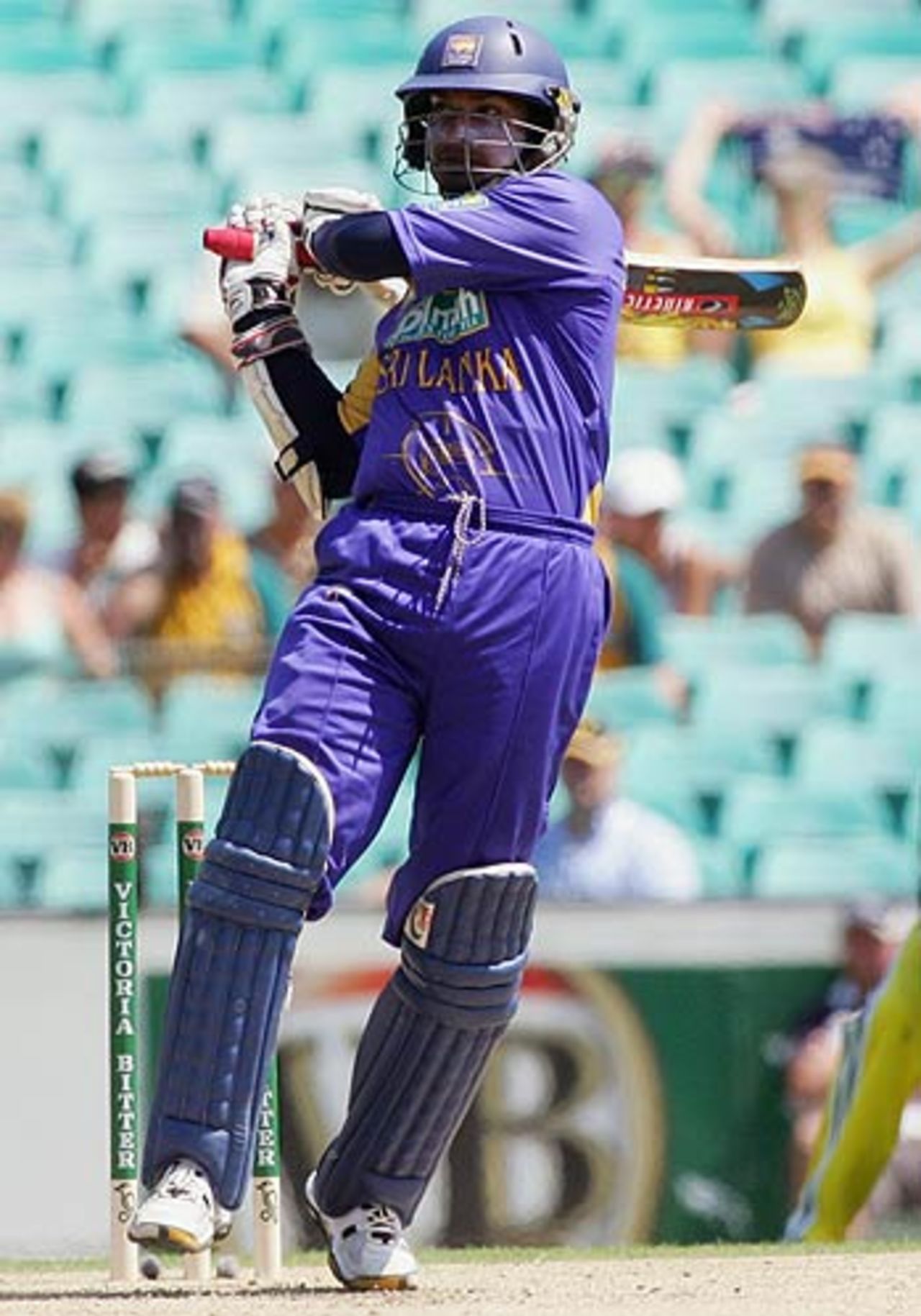 Kumar Sangakkara pulls during his innings of 78, Australia v Sri Lanka, VB Series, Sydney, January 22, 2006