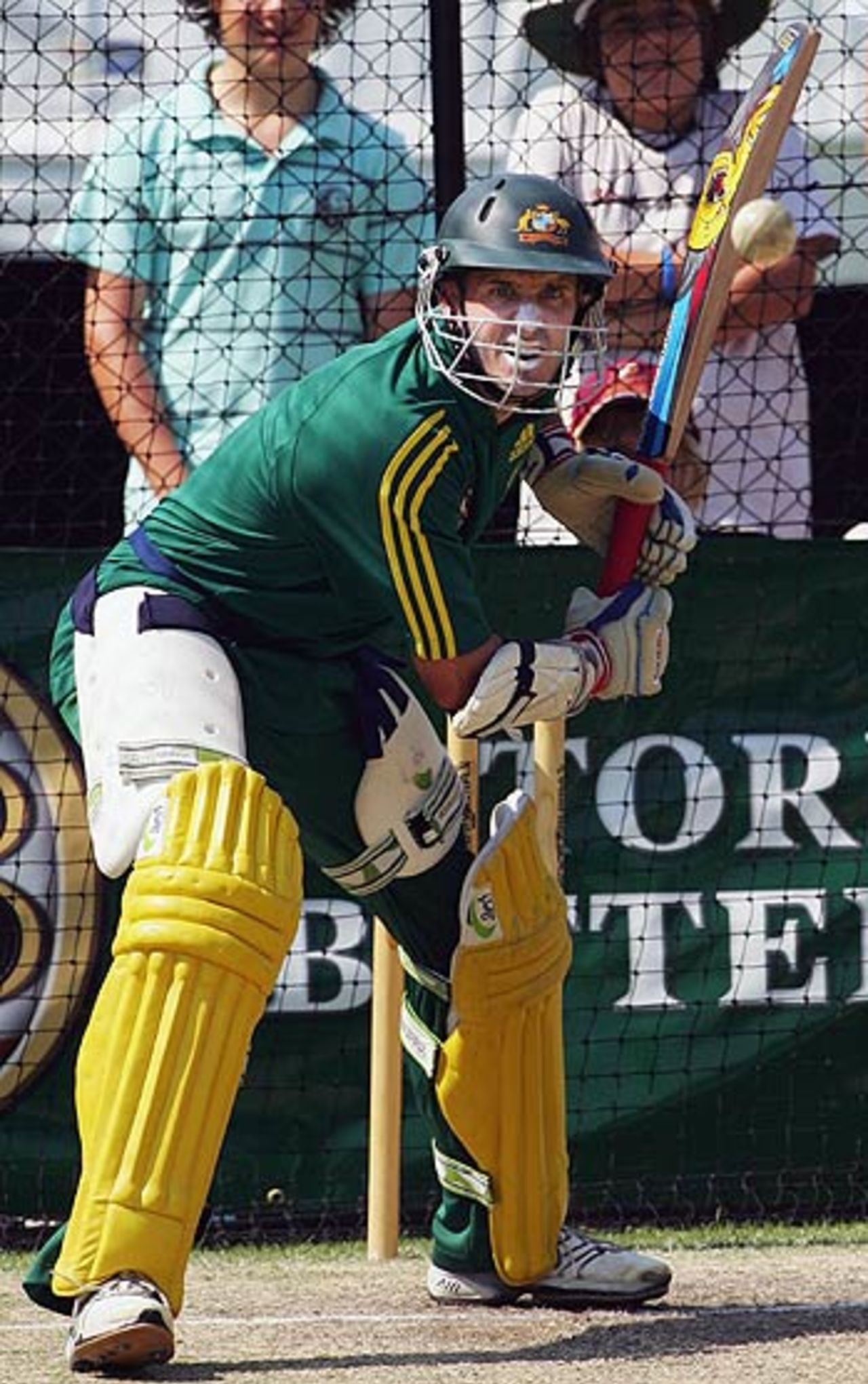 Michael Hussey bats at the Adelaide Oval, Adelaide, January 25, 2006