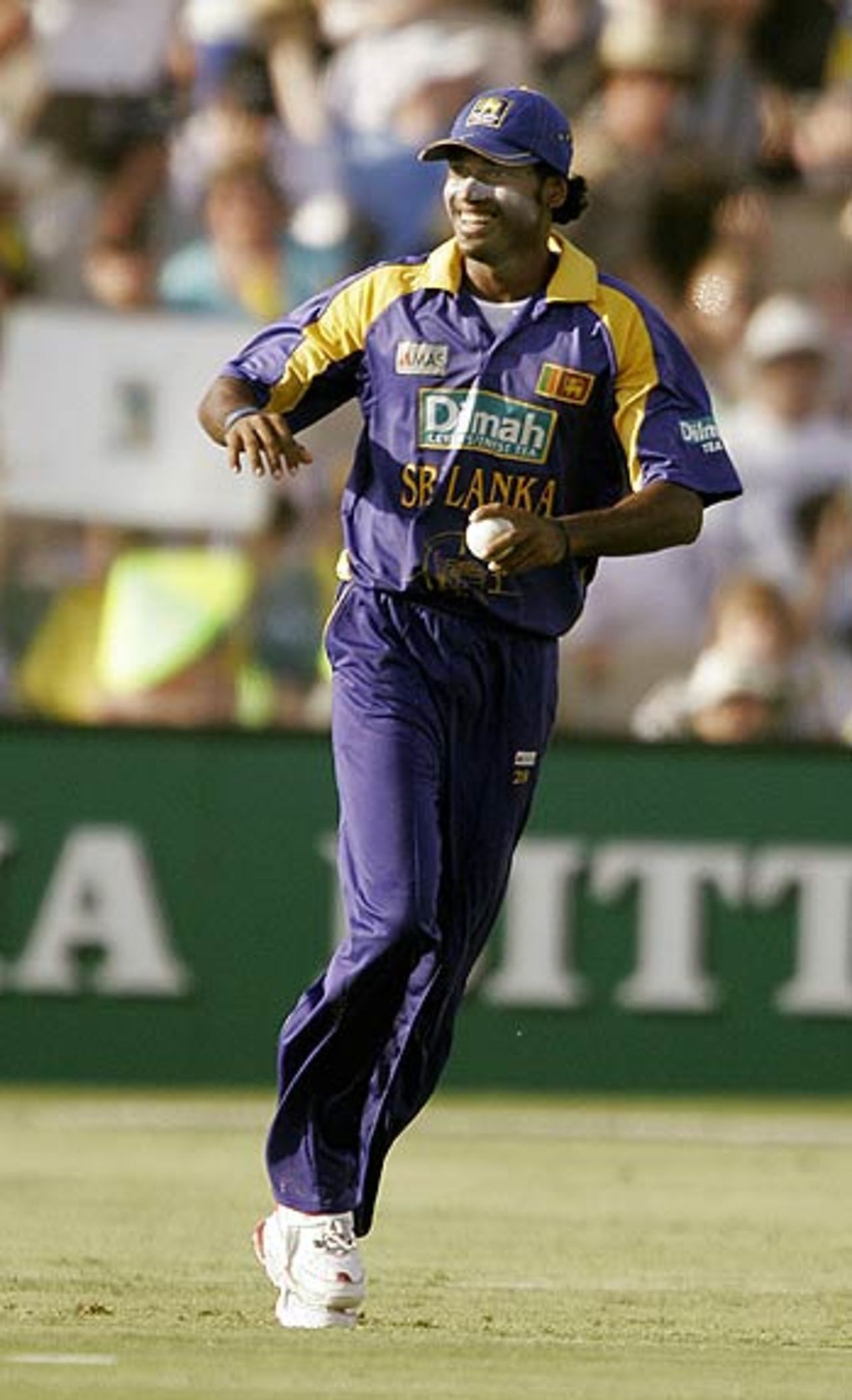 Akalanka Ganegama took an easy catch to dismiss Adam Gilchrist, Australia v Sri Lanka, 7th match, VB Series, Adelaide, January 26, 2006