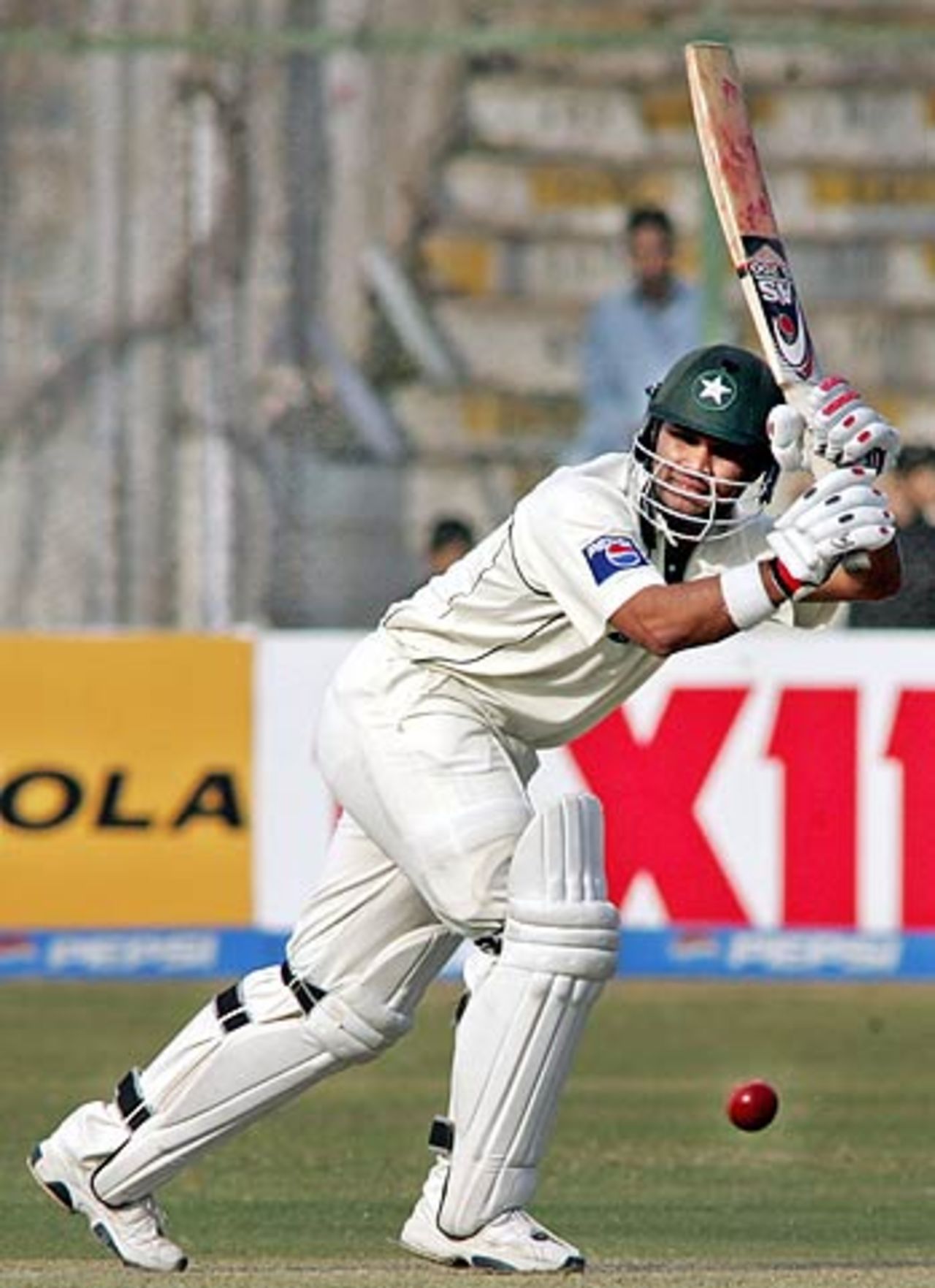 Imran Farhat strokes the ball on the on-side during his innings of 57, Pakistan v India, 3rd Test, 2nd day, Karachi, January 30 2006
