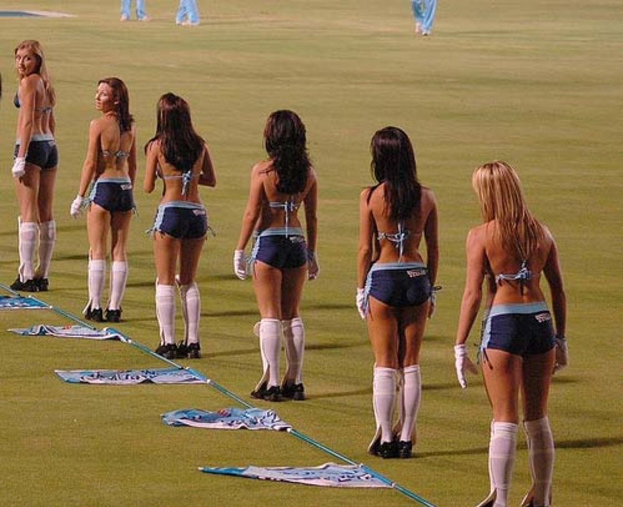 The Titans cheerleaders get ready for action, January, 2006