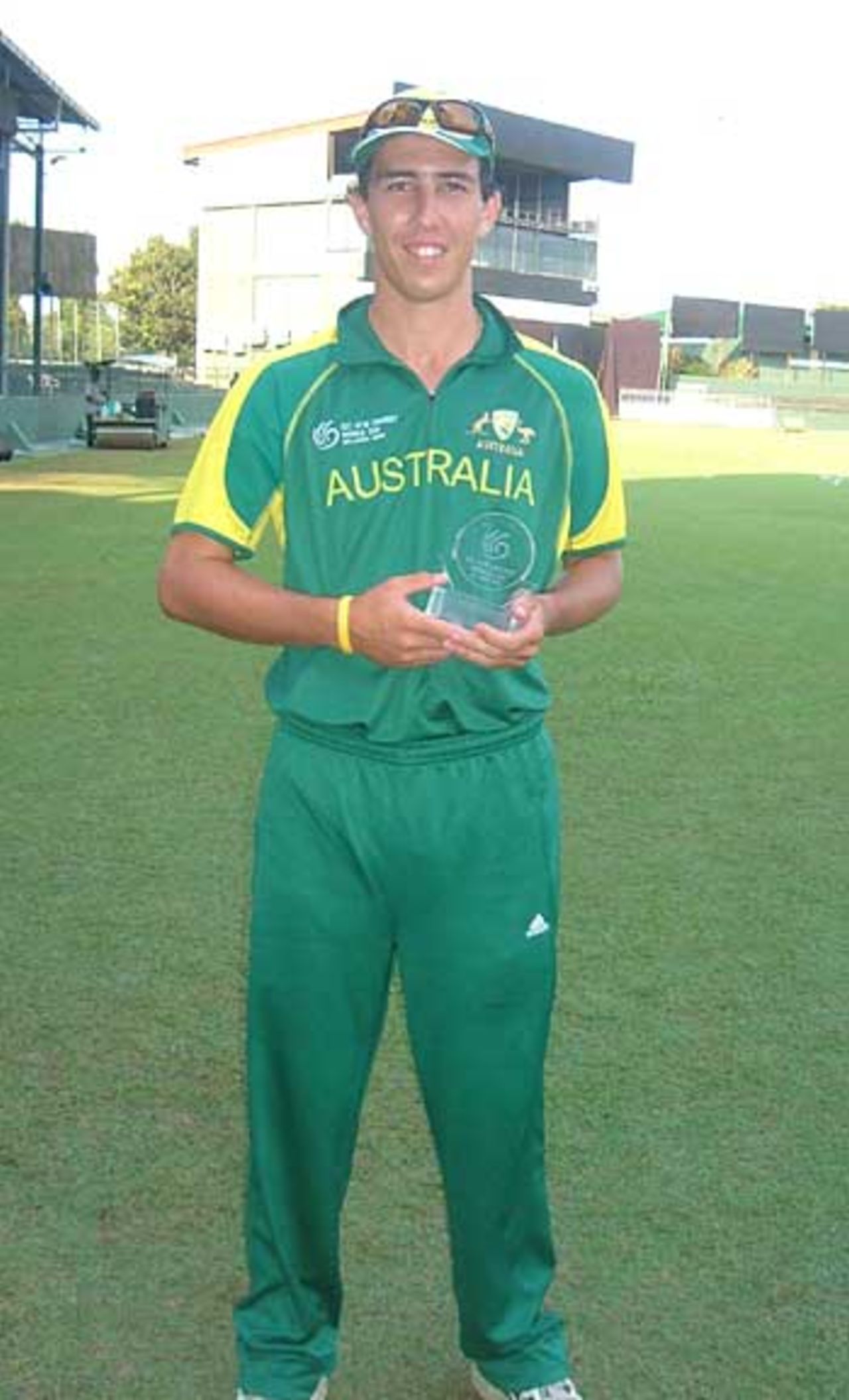Tom Cooper with the Man-of-the-Match award following his 104, Australia Under-19s v South Africa Under-19s, Colombo, February 5, 2006