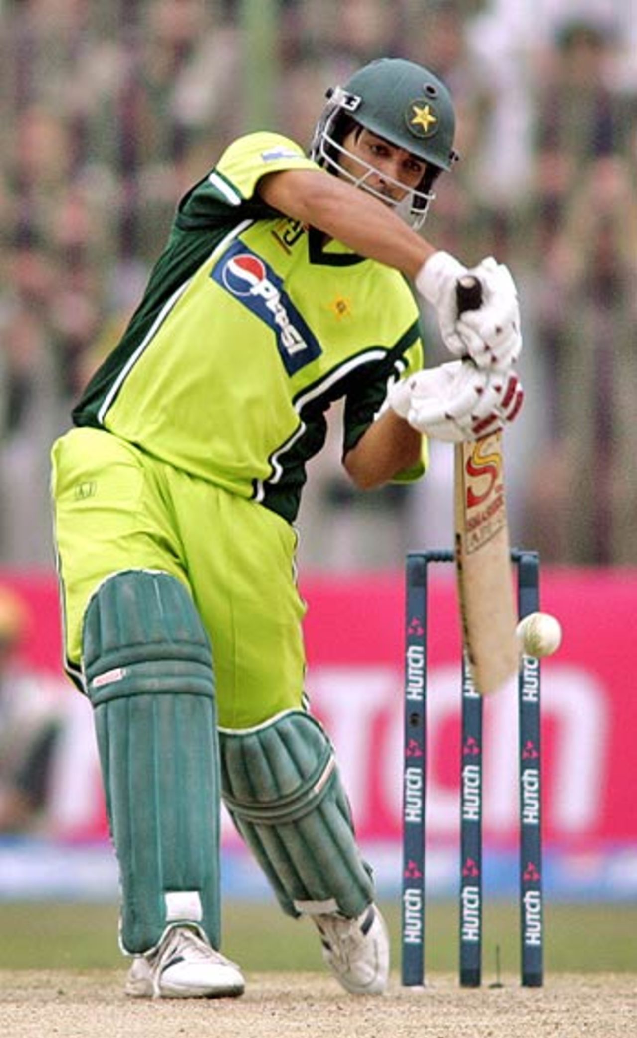 Salman Butt crunches one through the offside, Pakistan v India, 1st ODI, Peshawar, February 6, 2006