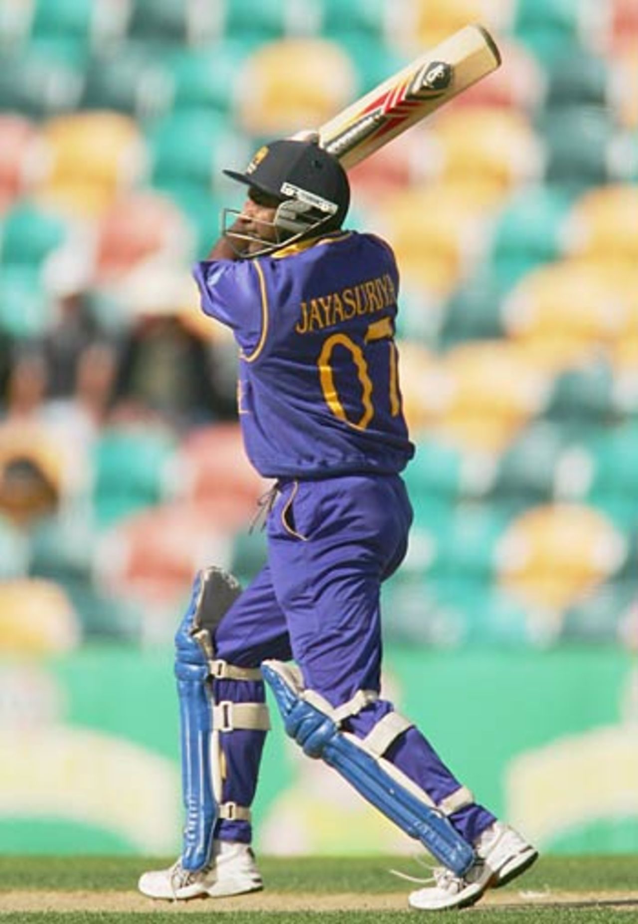 Sanath Jayasuriya drives on his way to 25, South Africa v Sri Lanka, VB Series, Hobart, February 7, 2006