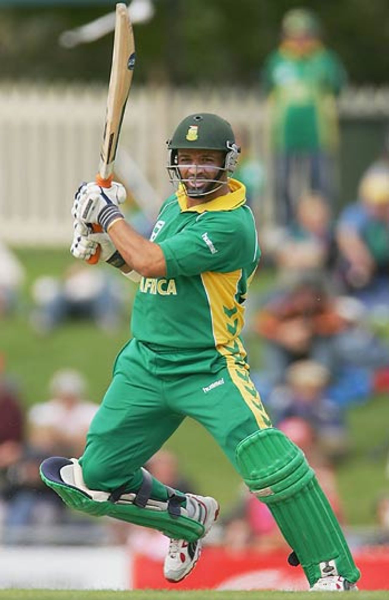 Ashwell Prince cuts through the off side, South Africa v Sri Lanka, VB Series, Hobart, February 7, 2006