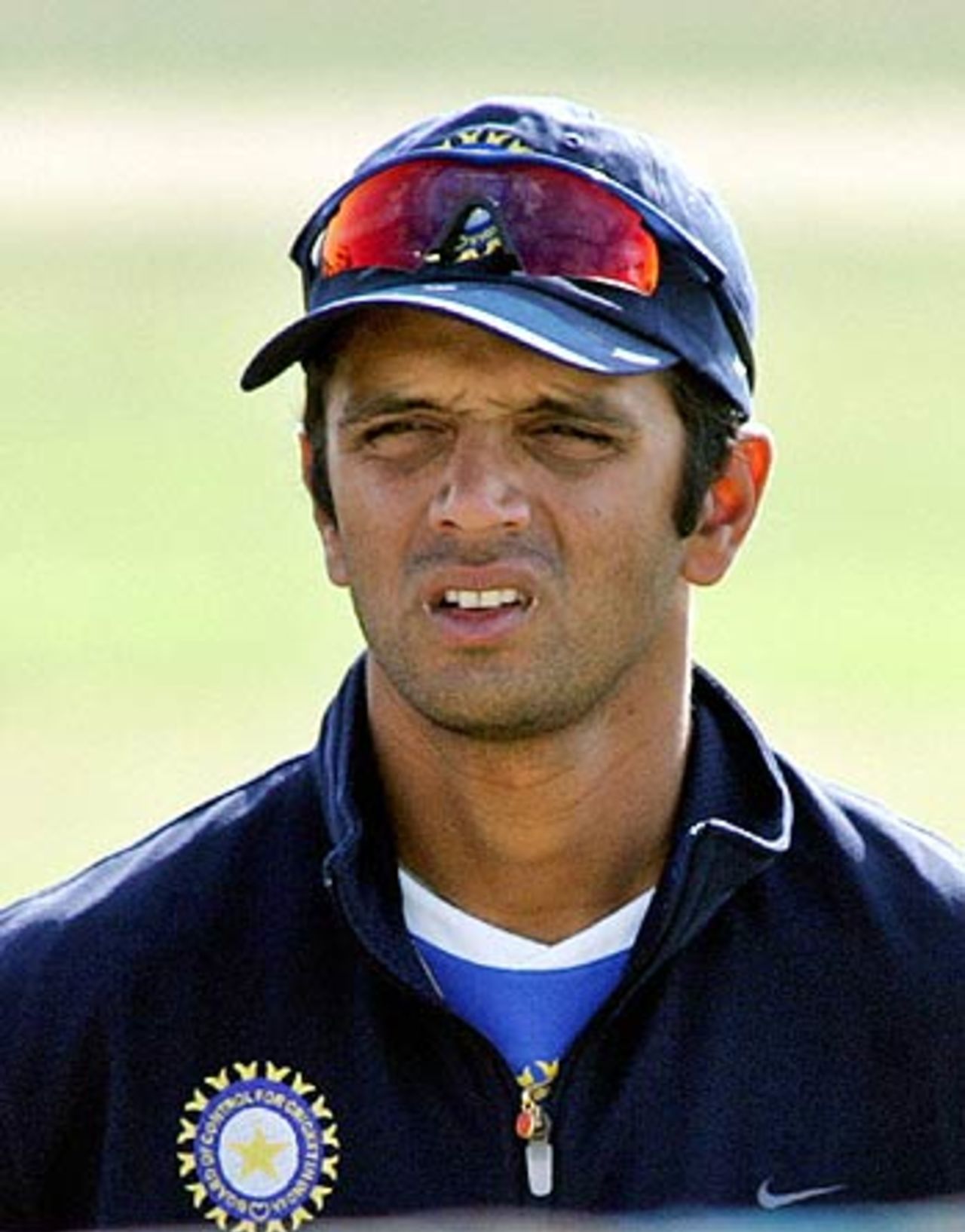 Rahul Dravid observes a net session in progress, Rawalpindi Cricket Stadium, February 9, 2006