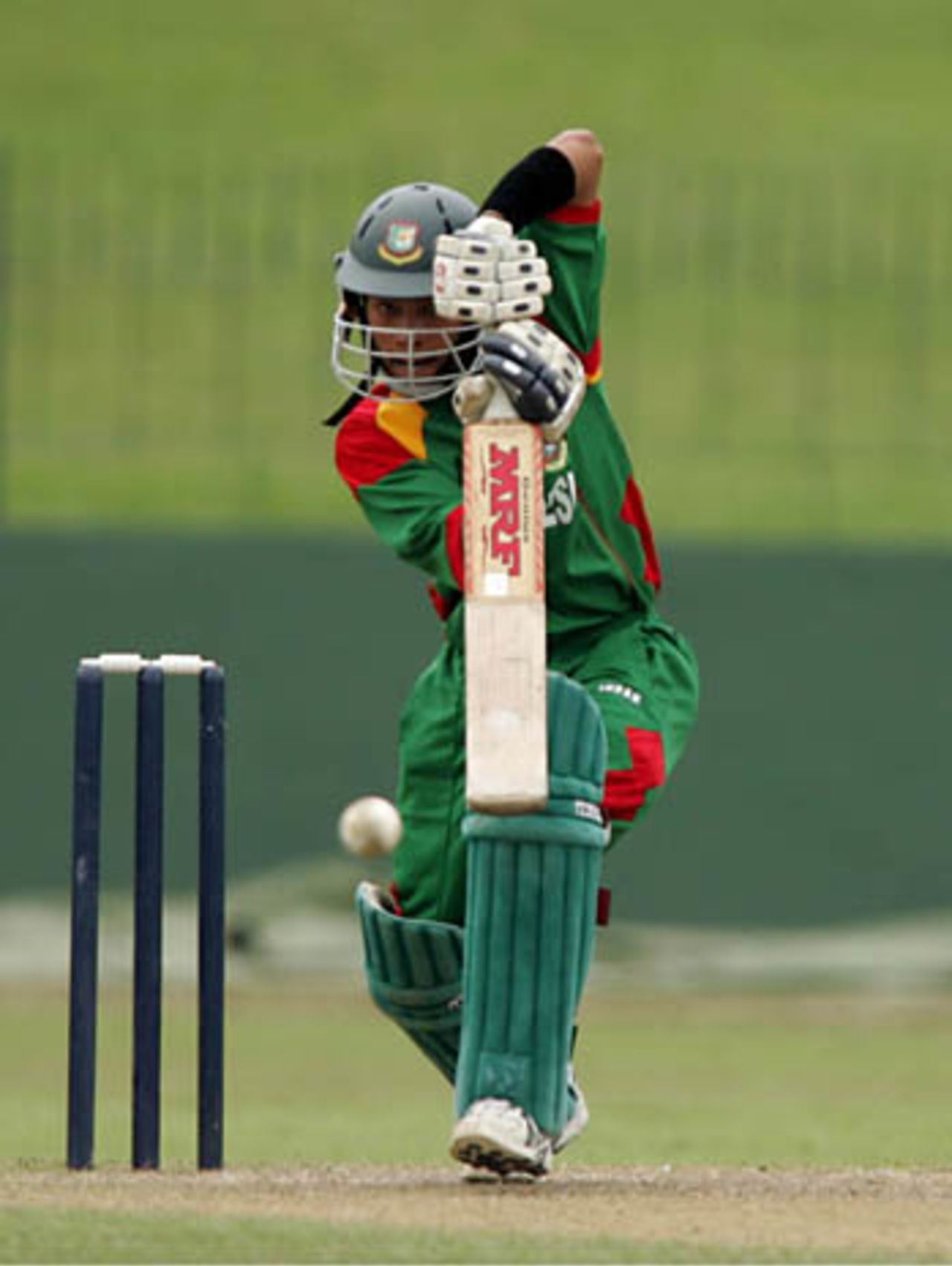 Mushfiqur Rahim drives durng the Bangladesh v Uganda match at Sinhalese Sports Club Ground, Colombo, 9th February 2006