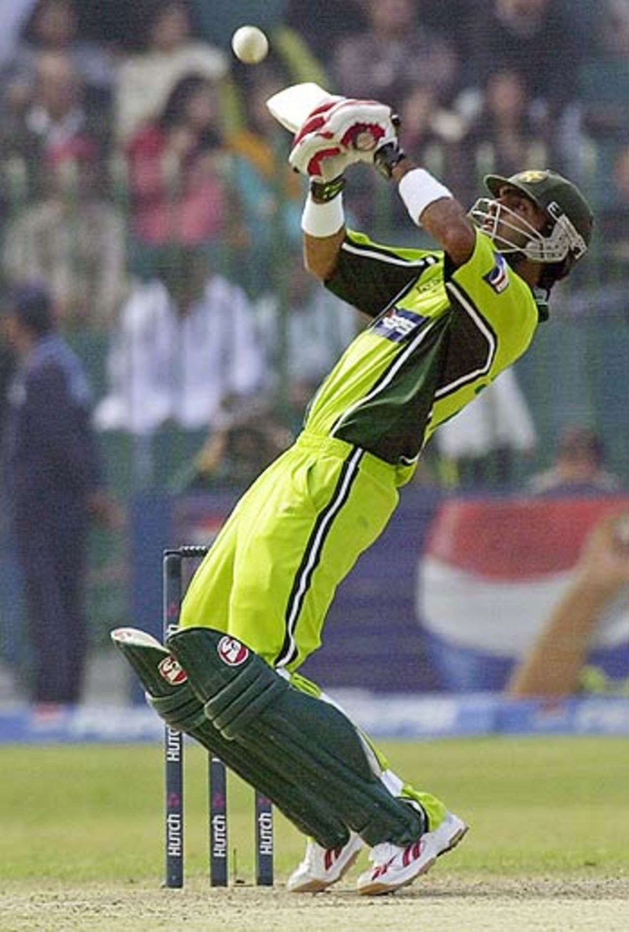 Shoaib Malik stylishly chips the ball over third man for a boundary, Pakistan v India, 2nd ODI, Rawalpindi, February 11 2006