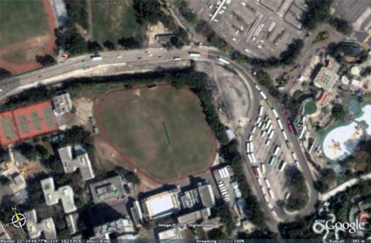 Satellite image of the Police Training College ground, Aberdeen, Hong Kong. Elevation 391m. Courtesy Google Earth.