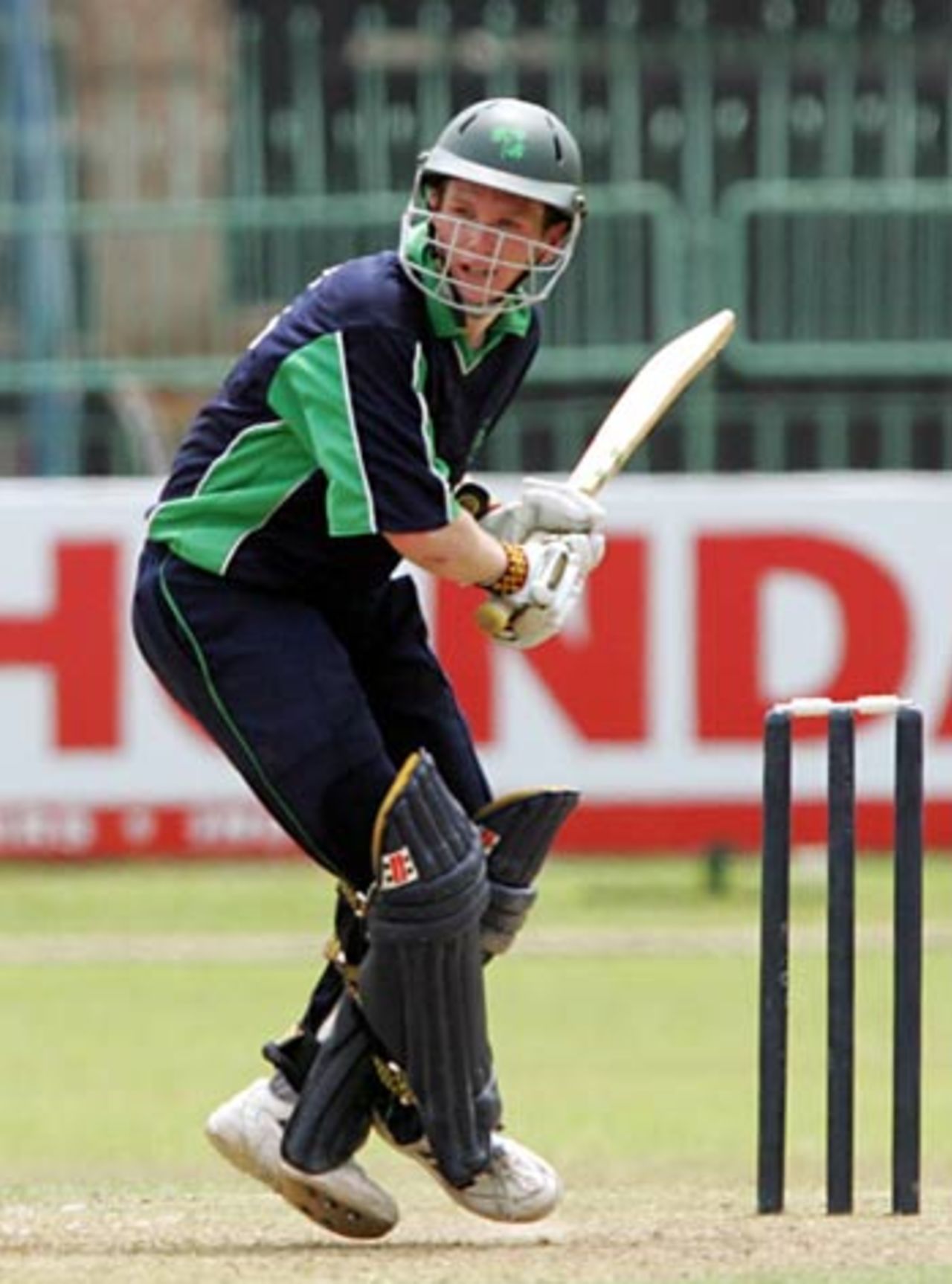 Eoin Morgan skips down the pitch during his magnificent hundred against New Zealand, New Zealand Under-19s v Ireland Under-19s, Under-19 World Cup, Sri Lanka, February 14, 2006
