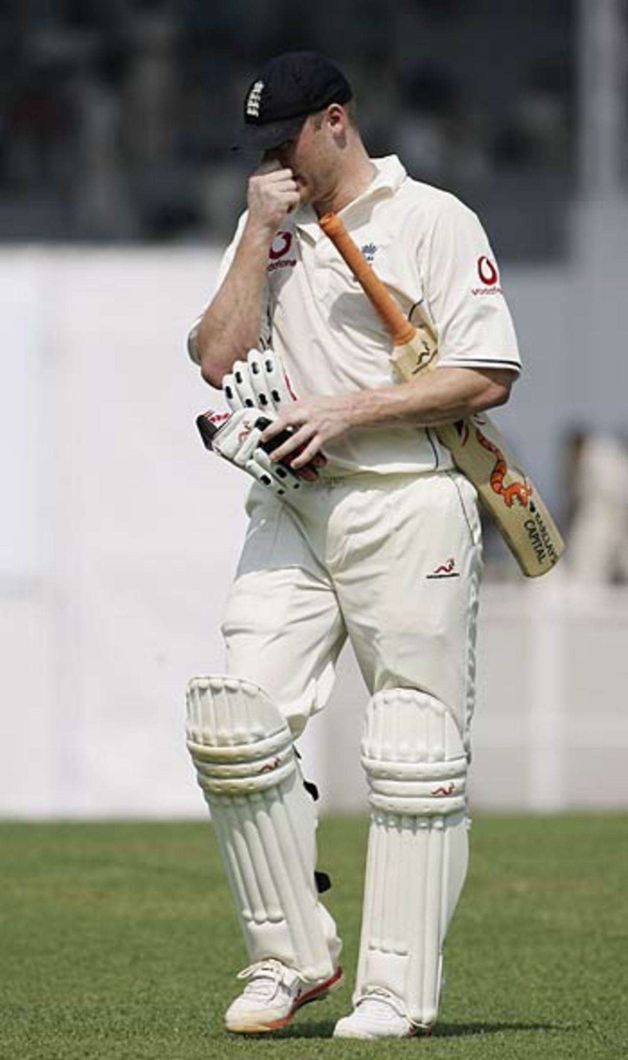Andrew Flintoff walks back dejected - a sentiment shared by the crowd , England XI v CCI XI, tour match, Brabourne Stadium, Mumbai, February 18, 2006