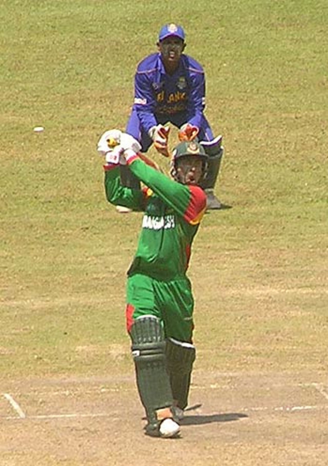 Mehrab Hossain jnr plays a lofted shot en route to his half-century, Sri Lanka v
Bangladesh, Under-19 World Cup, Colombo, February 18, 2006
