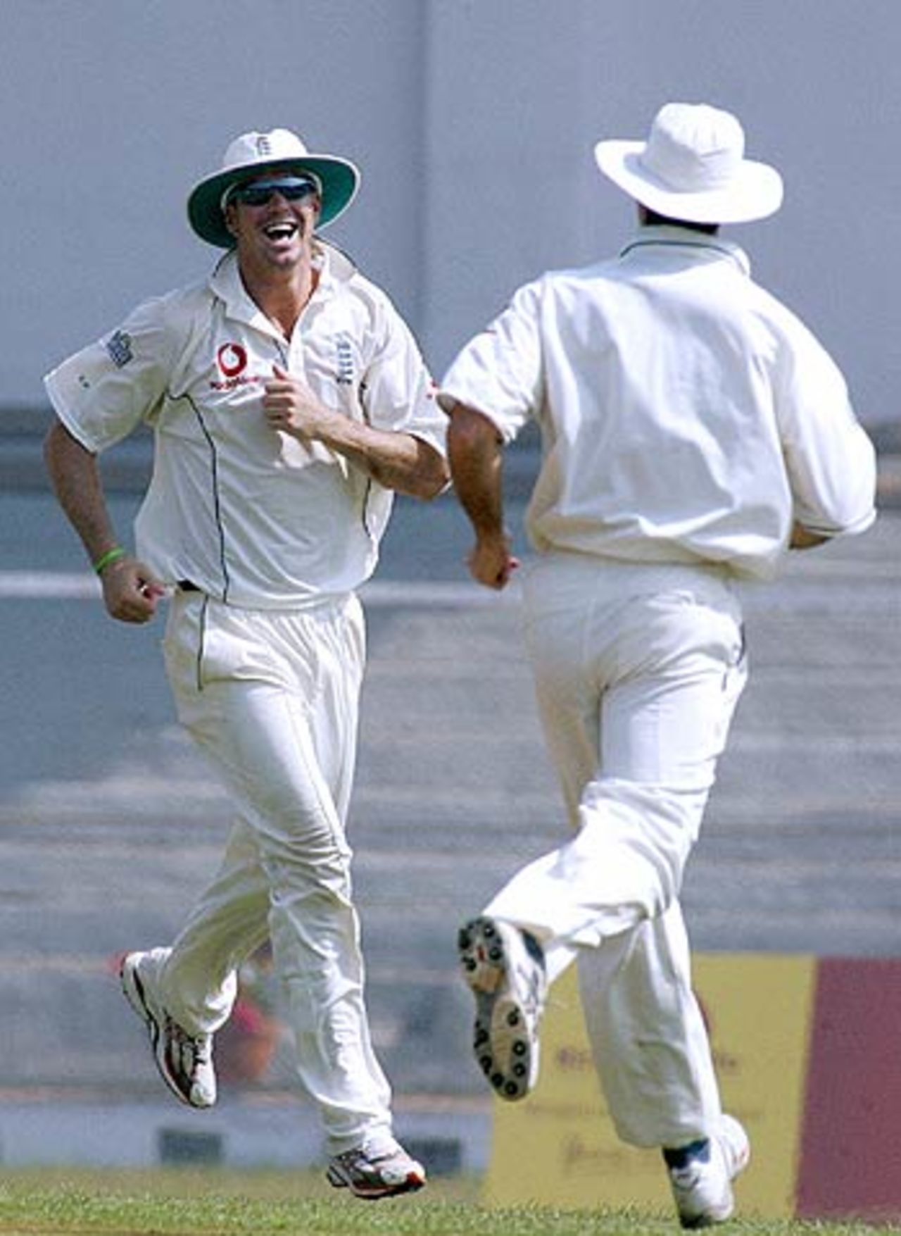 Kevin Pietersen celebrates a run out, Cricket Club of India President's XI v England, Tour Match, Brabourne Stadium, Mumbai, February 19, 2006