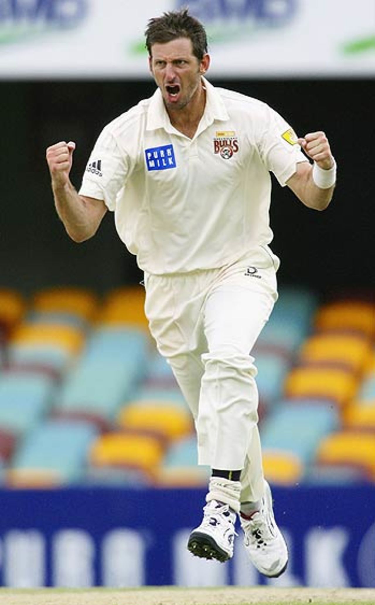 Michael Kasprowicz bagged four wickets to guide the Bulls to victory, Queensland v South Australia, Pura Cup, Woolloongabba, Brisbane, February 21 2006          