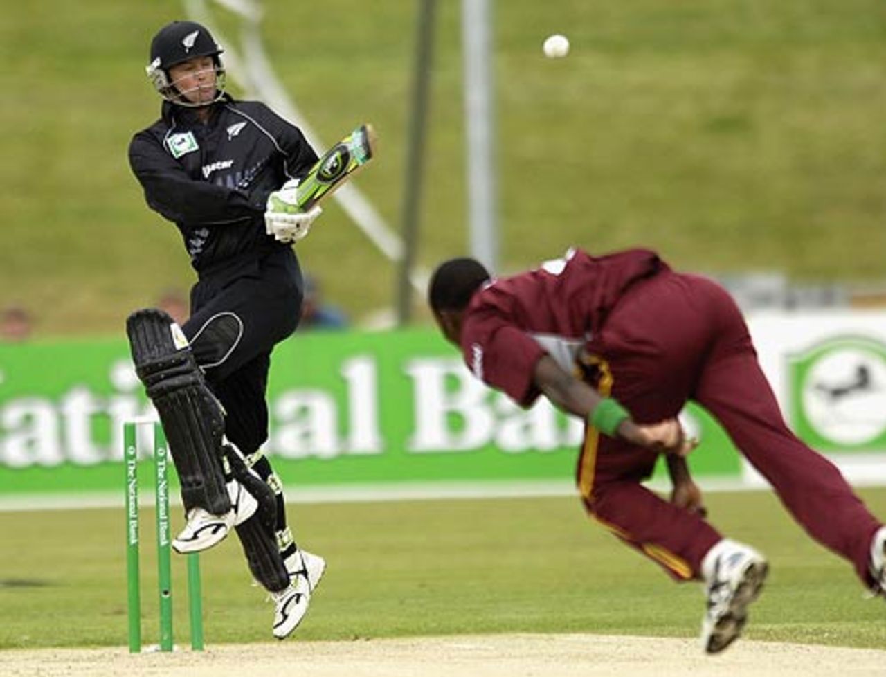 Nathan Astle holes out off Fidel Edwards, New Zealand v West Indies, 2nd ODI, Queenstown, February 22, 2006