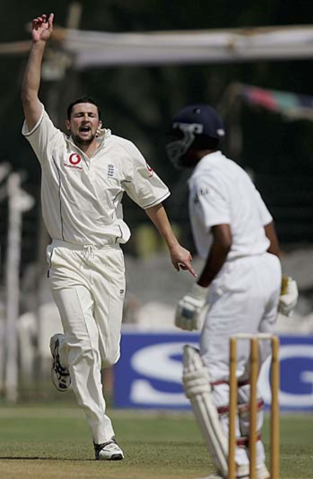 Steve Harmison has Dheeraj Jadhav caught behind, Indian Board President's XI v England XI, Tour game, Vadodara, February 24, 2006
