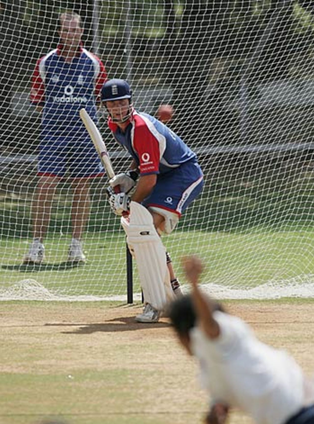 Michael Vaughan opts for some batting practice, Indian Board President's XI v England XI, Tour game, Vadodara, 2nd day, February 24, 2006