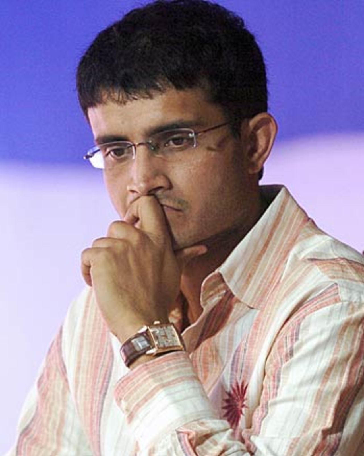 Sourav Ganguly in a pensive mood during a social gathering at Kolkata, February 24, 2006