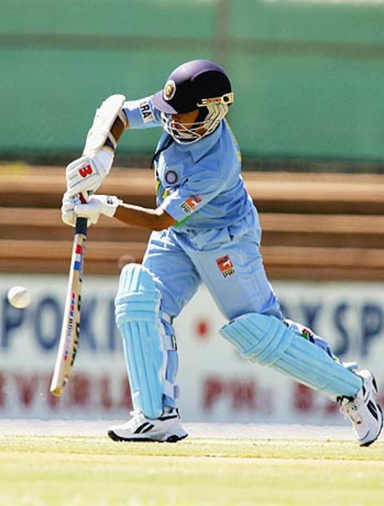 Jaya Sharma drives during her innings of 23, Australia Women v India Women, 3rd ODI, Woodville Oval, Adelaide, February 28, 2006