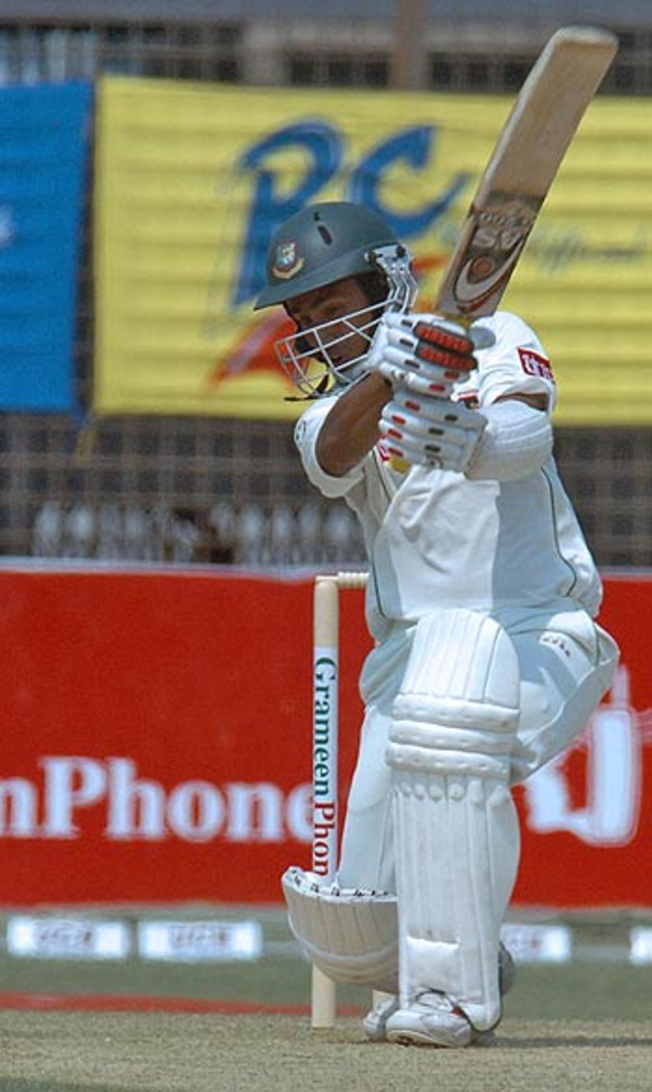 Mohammad Ashraful drills one through the off side, Bangladesh v Sri Lanka, 1st Test, Chittagong, February 28, 2006