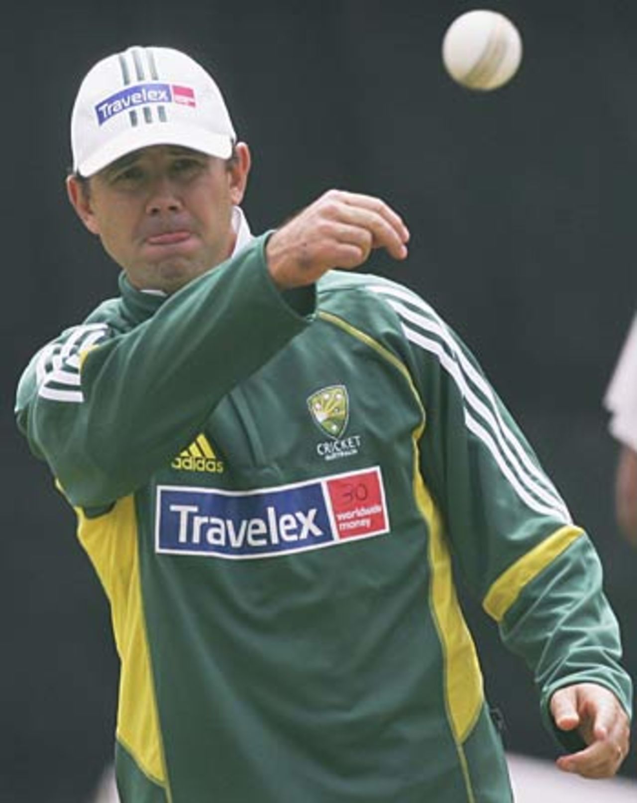 Ricky Ponting loosens up in the nets as Australia prepare for the second ODI at Newlands, February 28, 2006