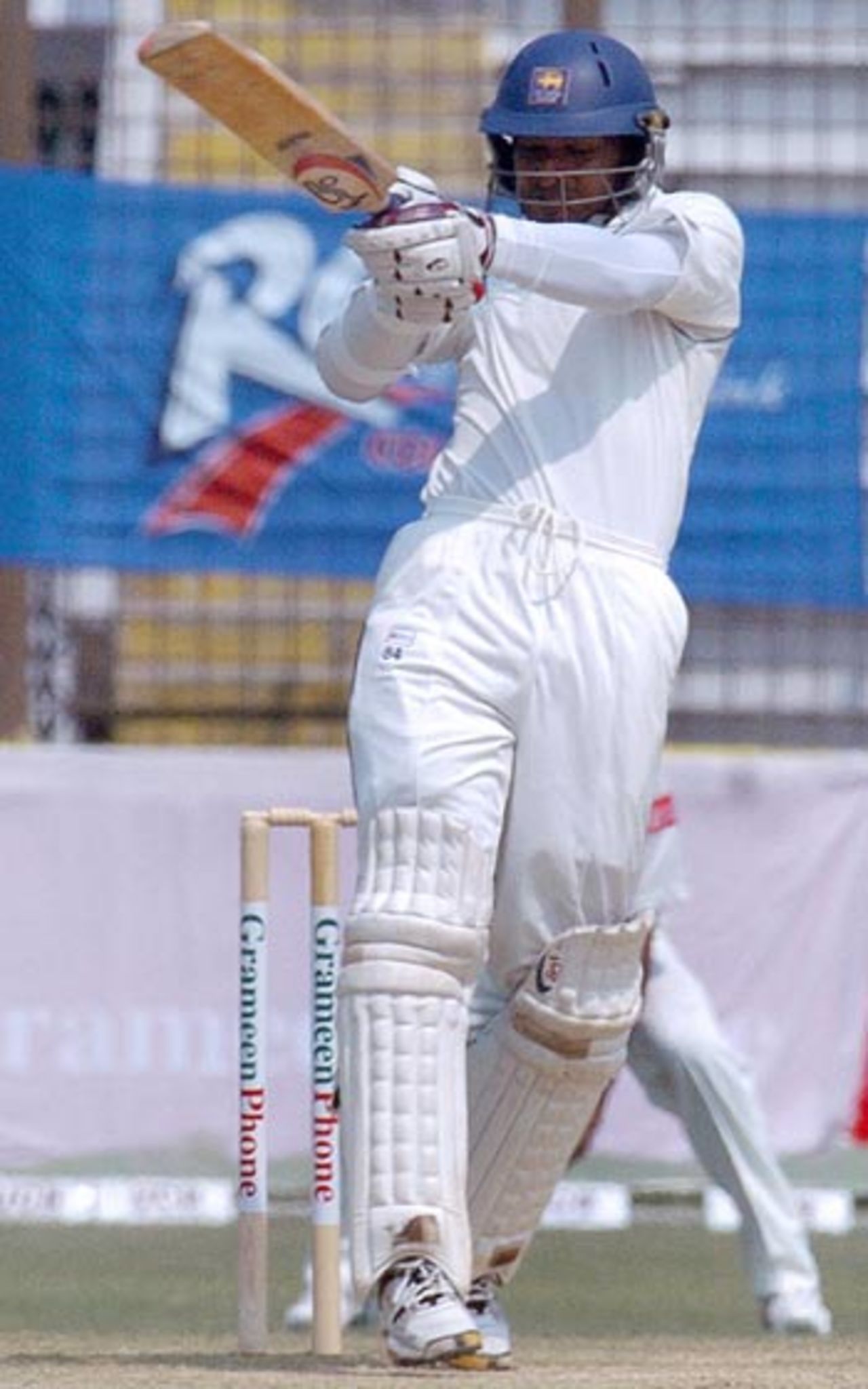 Kumar Sangakkara pulls on the way to his 69, Bangladesh v Sri Lanka, 1st Test, Chittagong, 2nd day, March 1, 2006