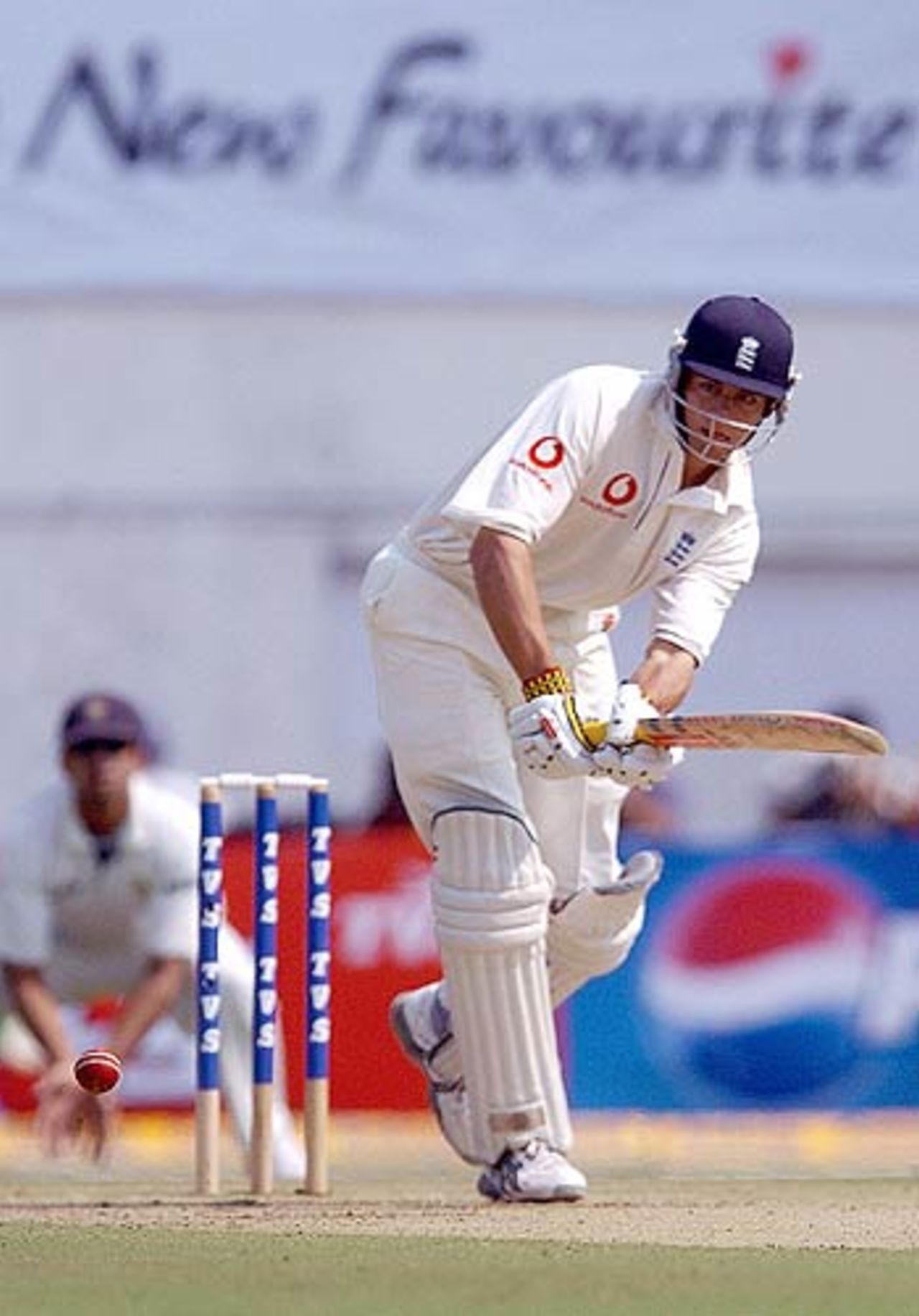 Alastair Cook tucks one to the on side, India v England, 1st Test, Nagpur, 1st day, March 1, 2006