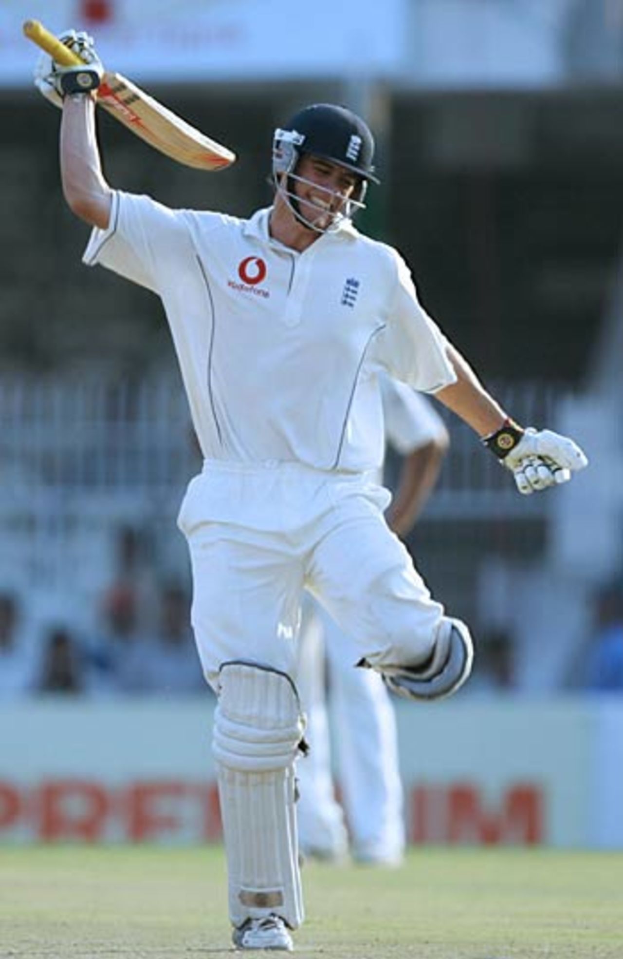 What a debut: Alastair Cook celebrates his century, which followed his first-innings 60 and continued a memorable first Test, India v England, 1st Test, Nagpur, March 4, 2006