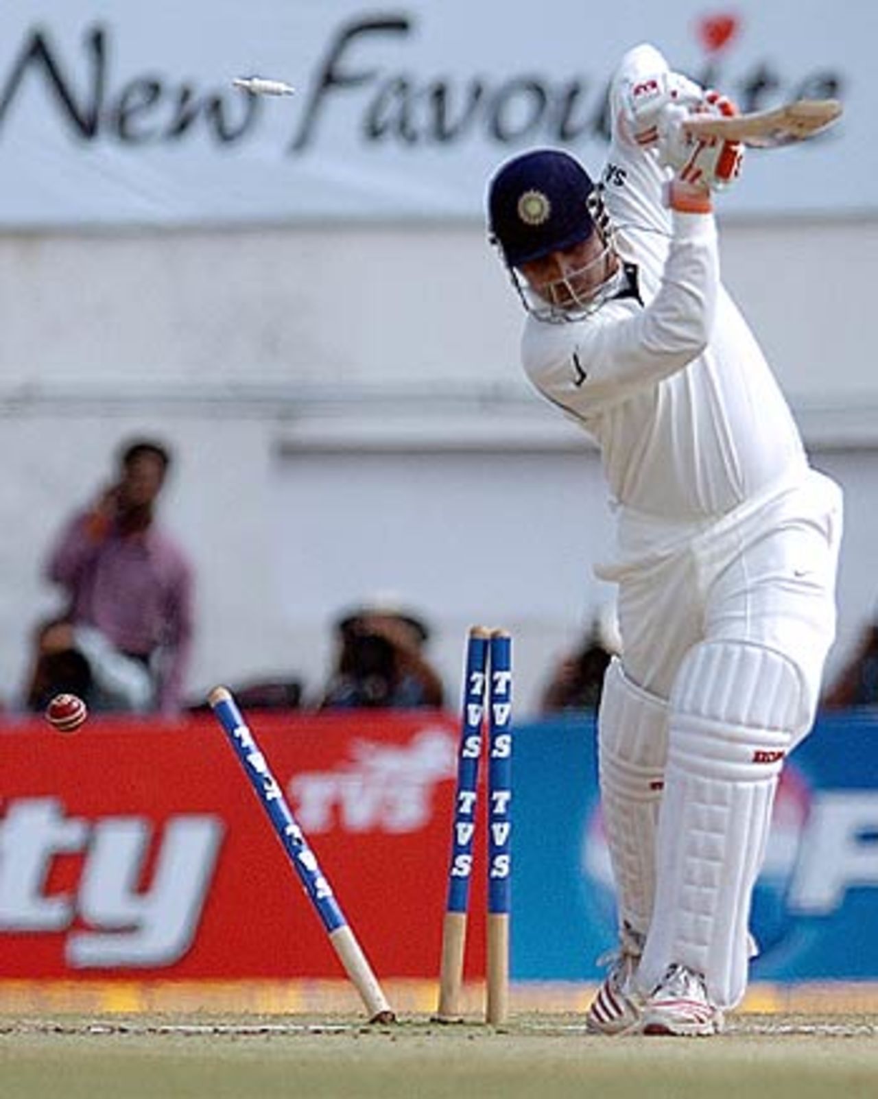 Virender Sehwag is bowled for 0 as India get off to a bad start , India v England, Nagpur, March 5, 2006