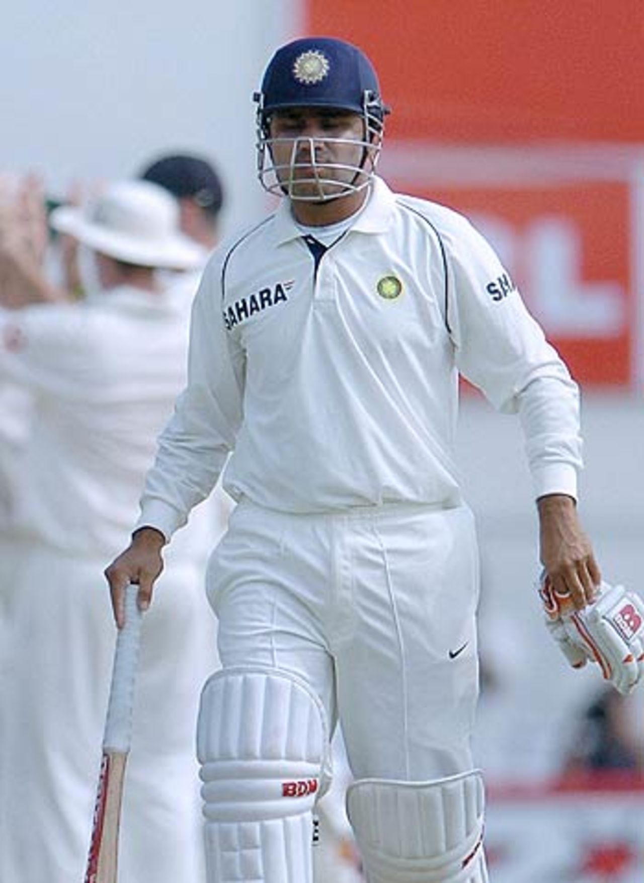 Virender Sehwag's poor match continued as he fell to Matthew Hoggard again, India v England, Nagpur, March 5, 2006