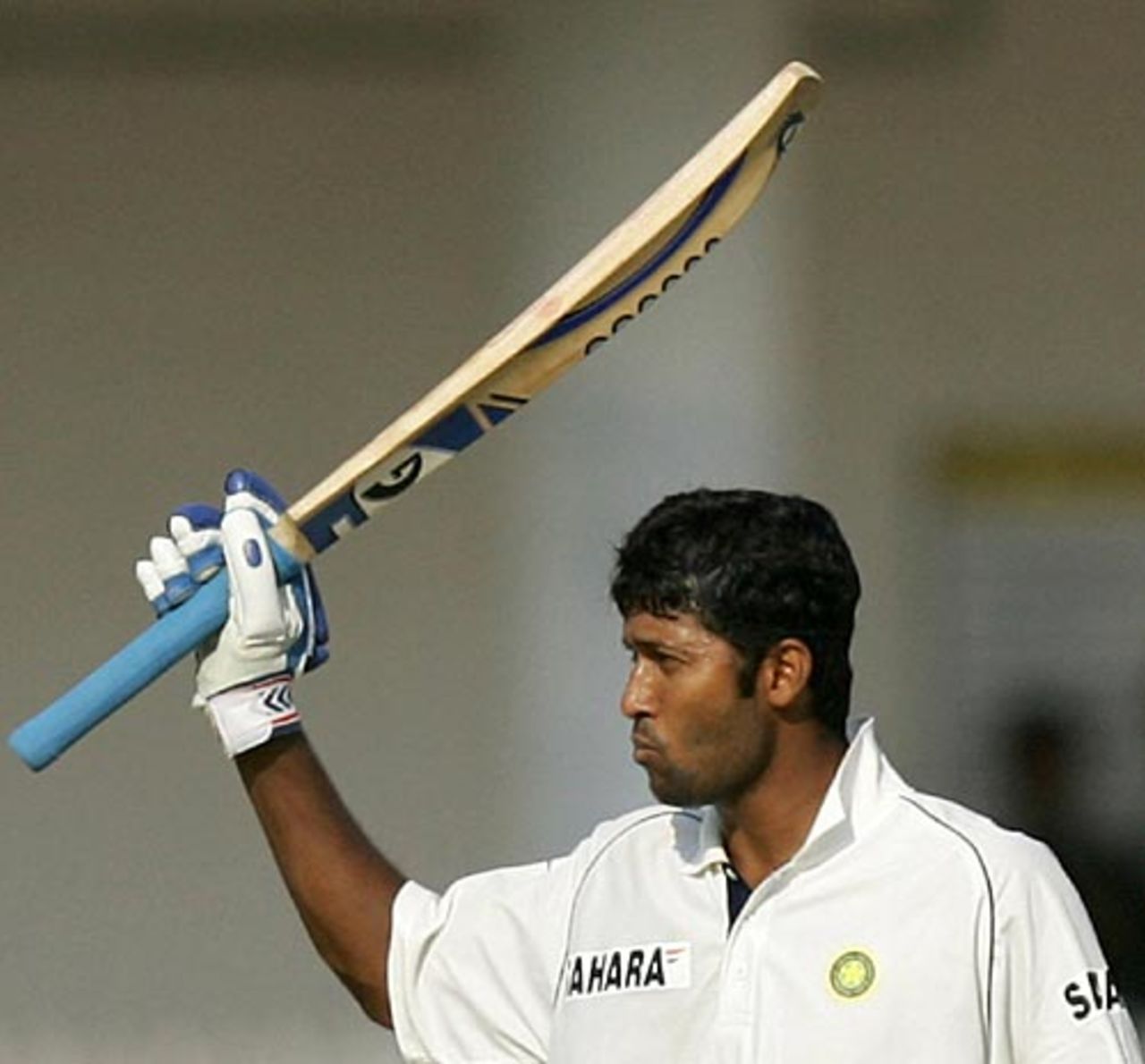 Wasim Jaffer acknowledges the crowd on reaching his hundred, India v England, 1st Test, Nagpur, March 5, 2006