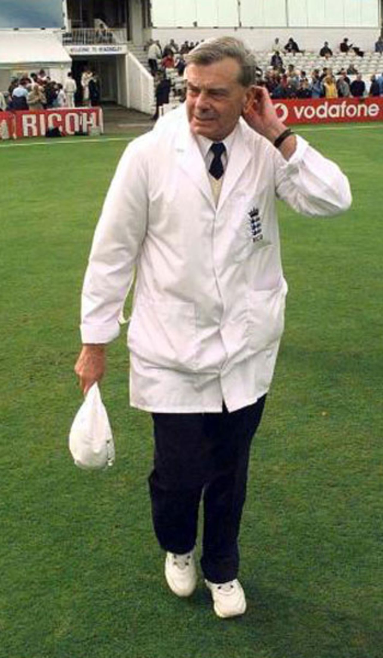 Dickie Bird on the final day of his last County Championship match, Yorkshire v  Warwickshire, Headingley, September 12, 1998