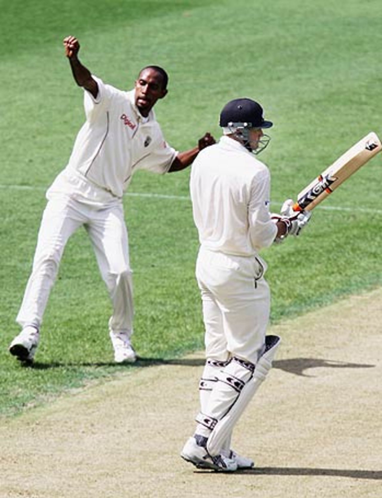 Ian Bradshaw celebrates the wicket of Peter Fulton, New Zealand v West Indies, 1st Test, Auckland, 1st day, March 9, 2006