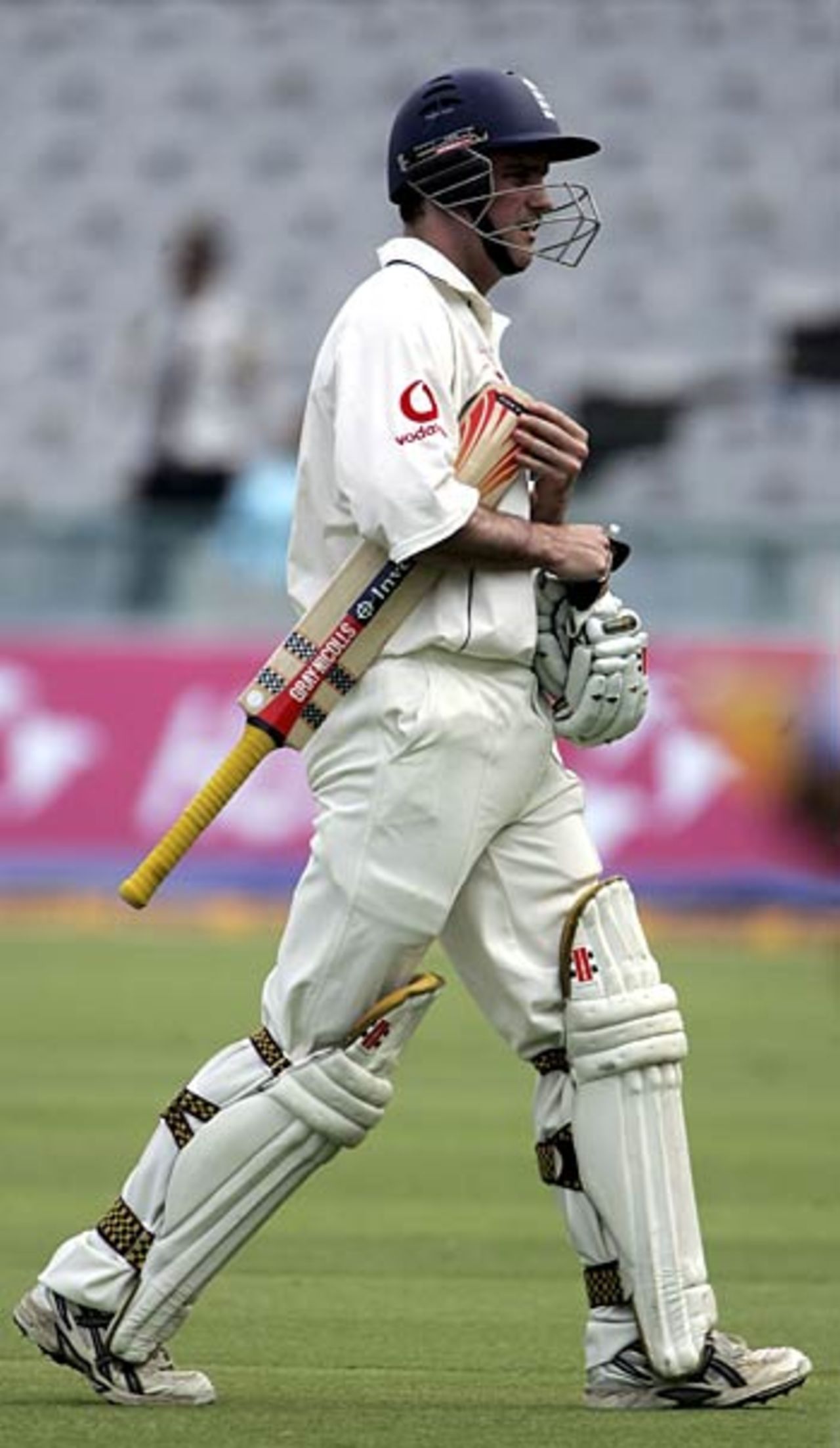 Andrew Strauss walks back to the pavilion, India v England, 2nd Test, Mohali, 1st day, March 9, 2006