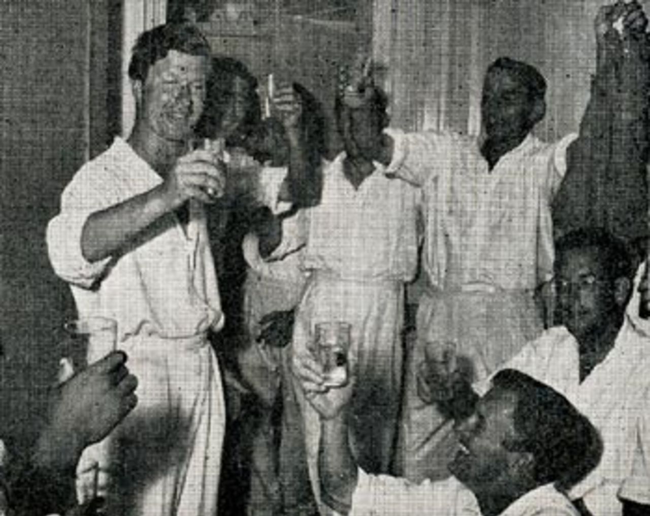 Colin Ingleby-Mackenzie leads Hampshire celebrations after they secured their first Championship title, 1961