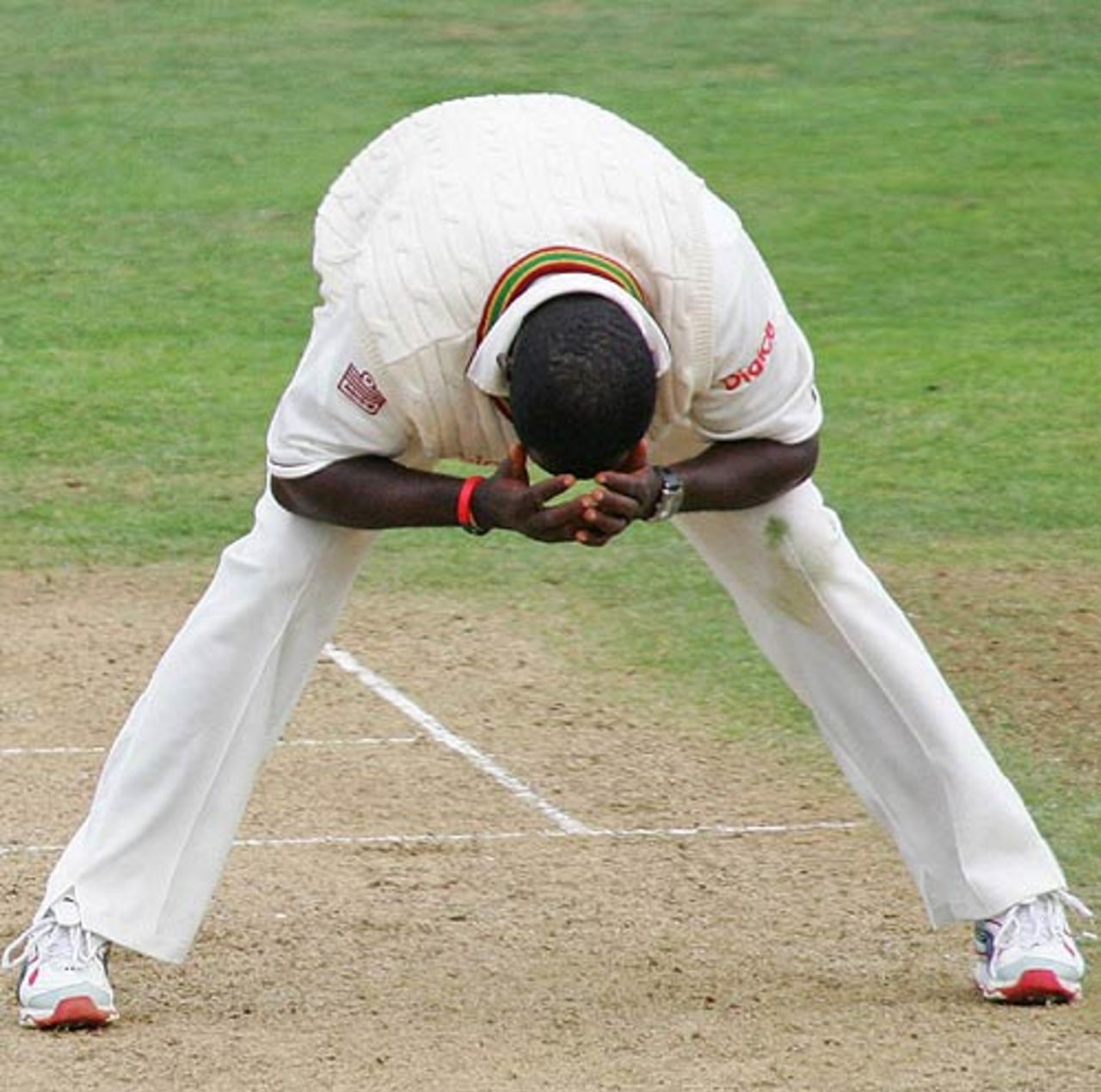 Rawl Lewis is disappointed after a missed opportunity, New Zealand v West Indies, 2nd Test, Wellington, 2nd day, March 18, 2006