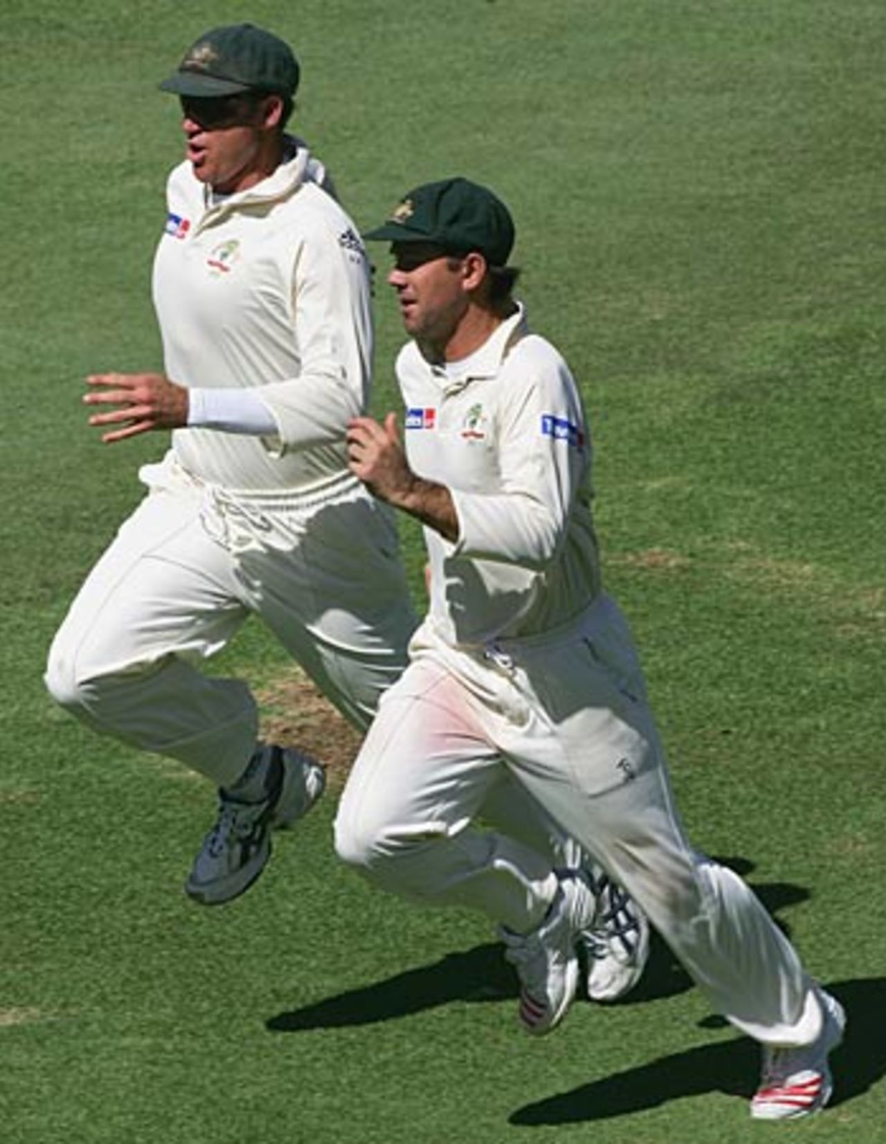 Matthew Hayden and Ricky Ponting chase for the ball; Australia made all running early on the third day, South Africa v Australia, 1st Test, Cape Town, March 18, 2006