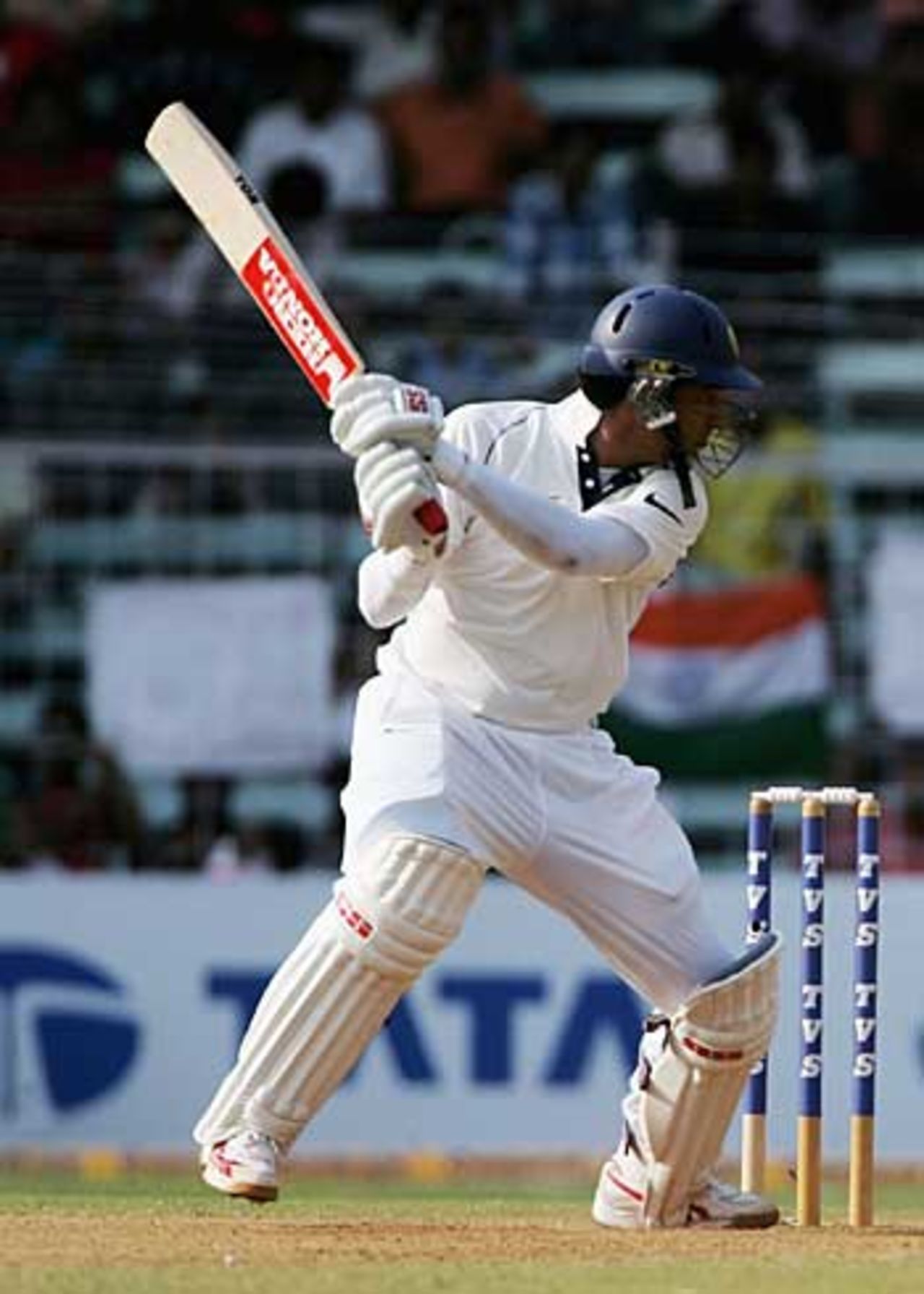 Yuvraj Singh cuts hard in India's first innings, India v England, 3rd Test, Mumbai, 2nd day, March 19 2006