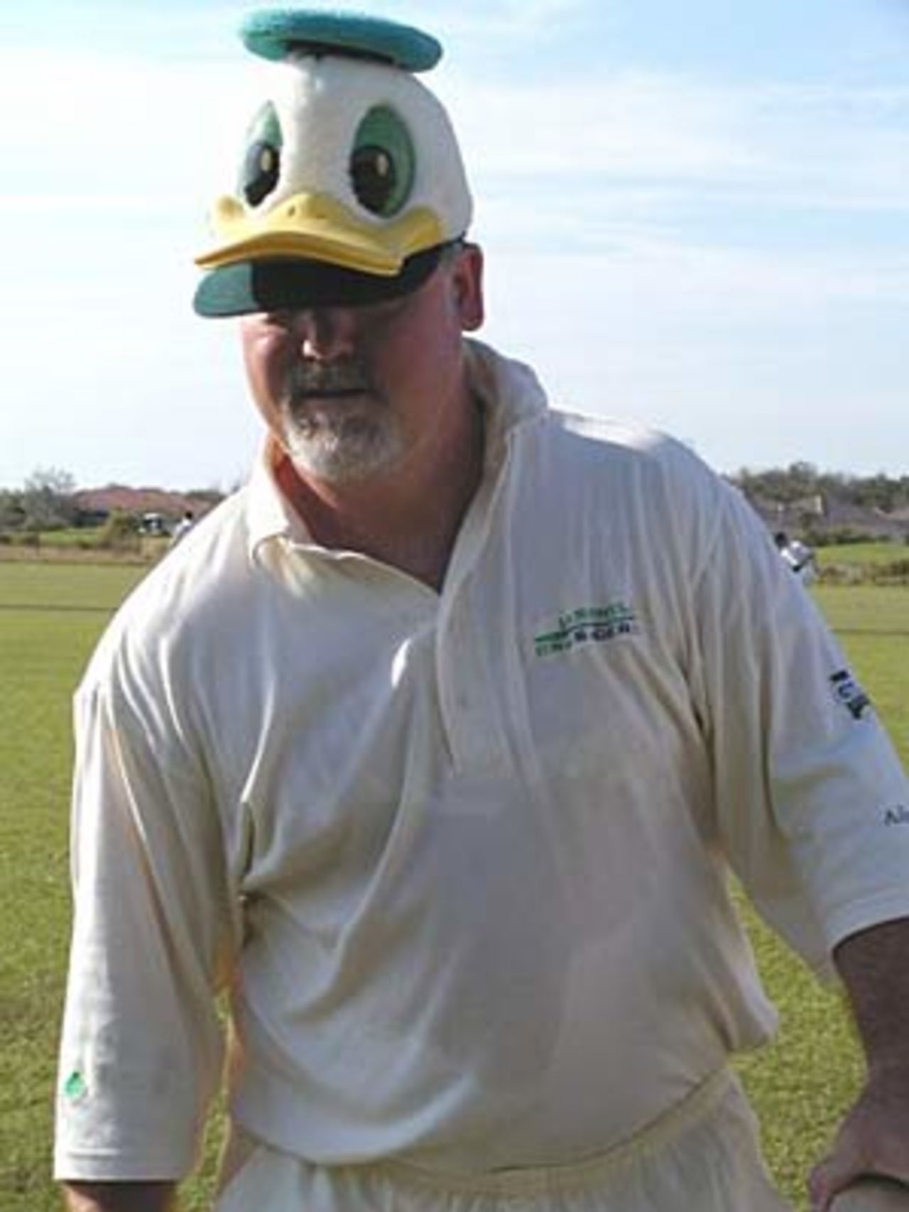 Mike Gatting ... with a duck on his head, Sarasota Six-a-Side, November 25, 2001