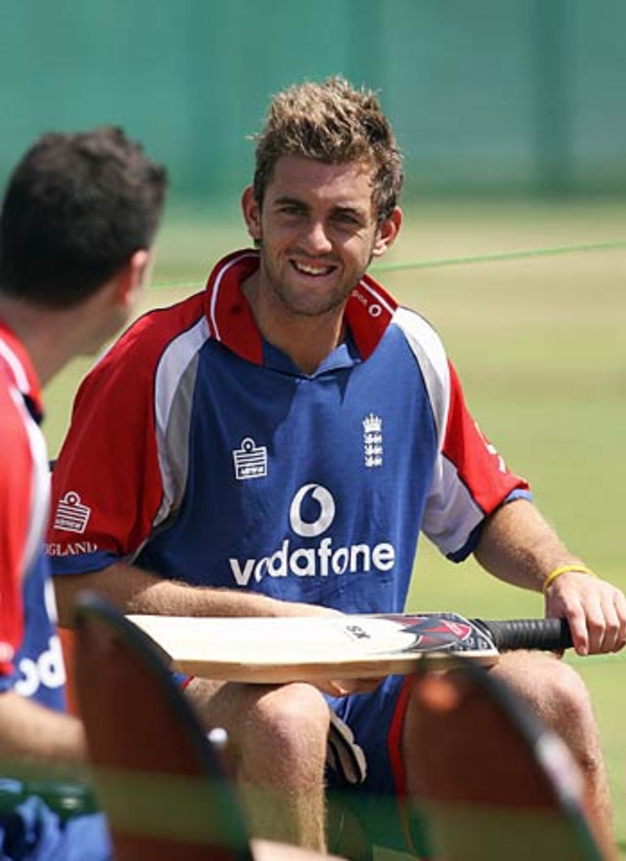 Liam Plunkett prepares to bat in the nets ahead of England's one-day warm-up match on Saturday, Jaipur, March 24, 2006