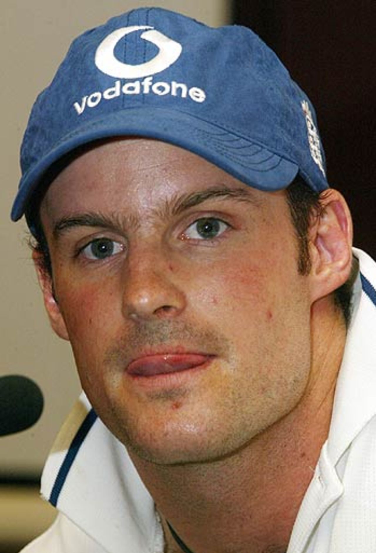 Andrew Strauss addresses a media gathering in New Delhi, New Delhi, March 26 2006