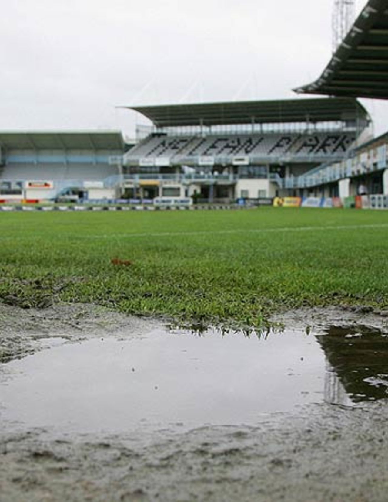 The water-logged ground at Napier, New Zealand v West Indies, 3rd Test, Napier, 3rd day, March 27, 2006
