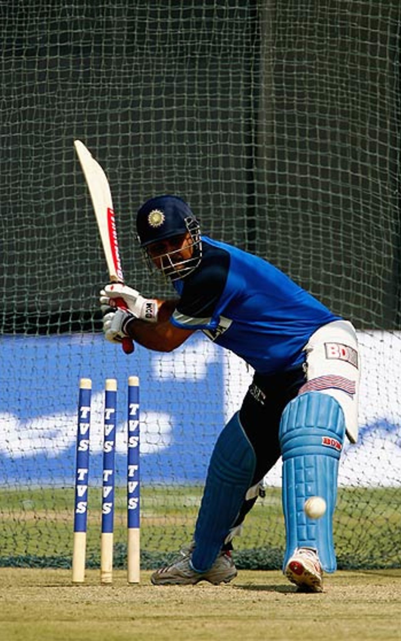 Virender Sehwag bats at a net session, Delhi, March 27, 2006