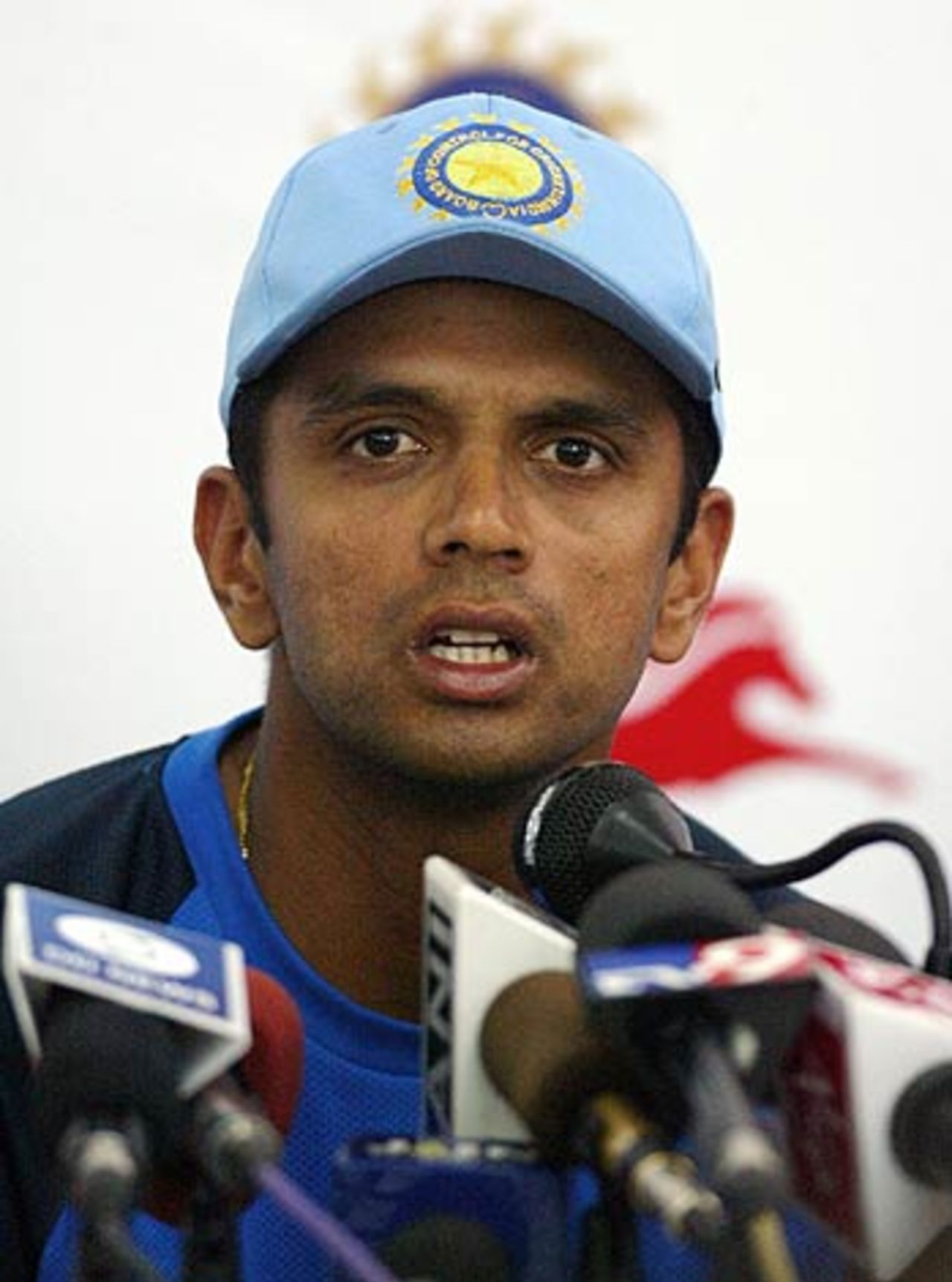 Rahul Dravid speaks to reporters ahead of the first ODI, Delhi, March 27, 2006