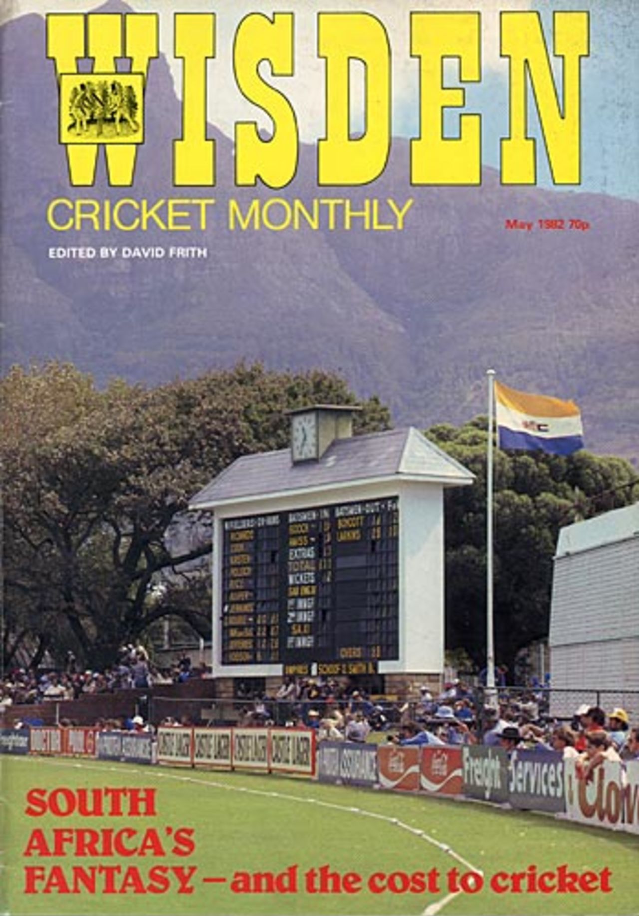 Cover of <I>Wisden Cricket Monthly</I> in May 1982 dealing with the England rebel tour