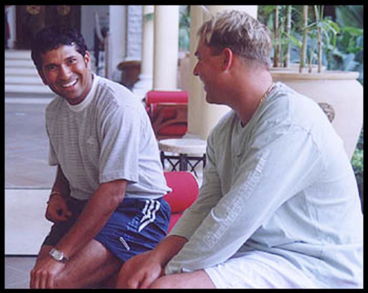 Warne and Tendulkar share a laugh