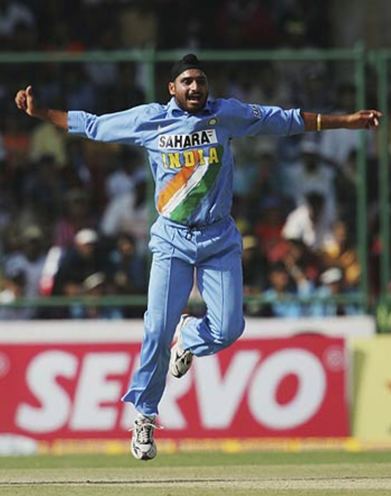 Harbhajan Singh bags another wicket in his dream spell at New Delhi, India v England, 1st ODI, New Delhi, March 28 2006