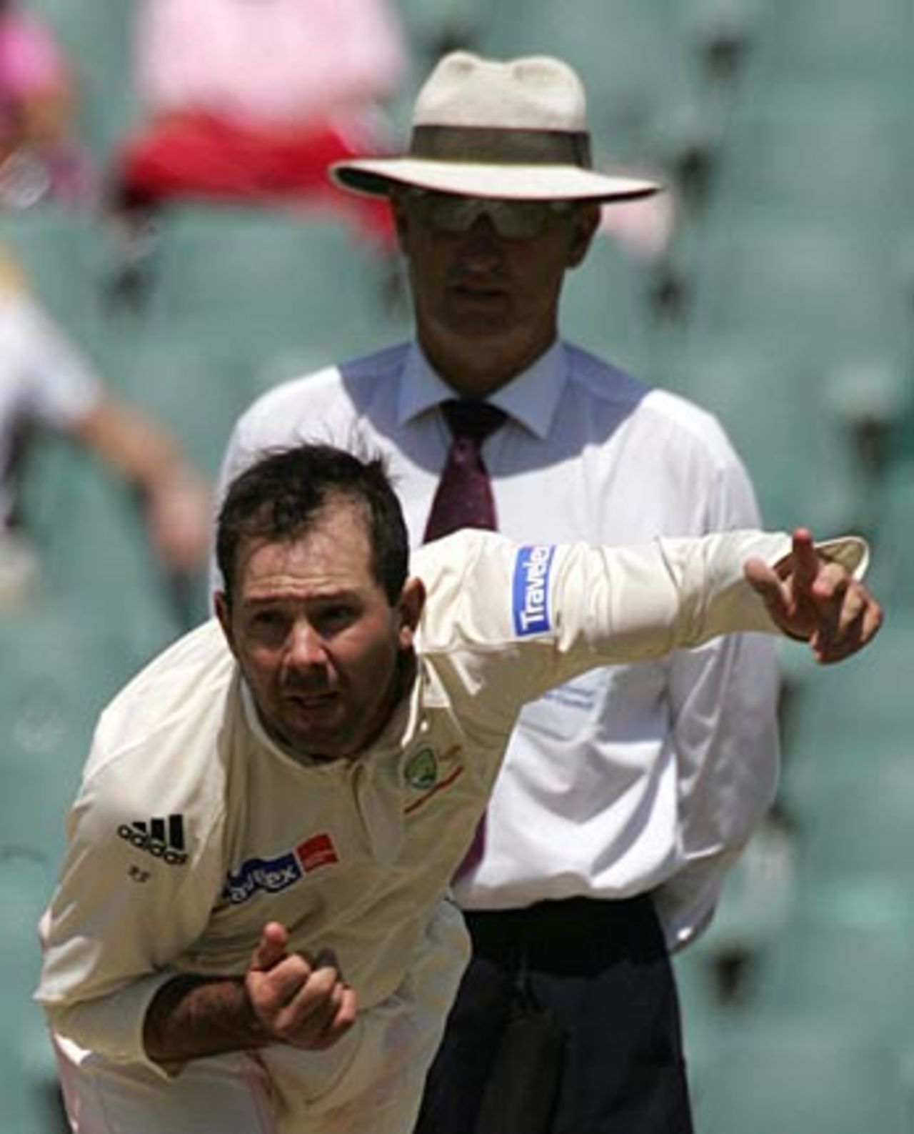 Ricky Ponting puts in a rare spell with the ball during South Africa's second innings, South Africa v Australia, 3rd Test, Johannesberg, April 2, 2006