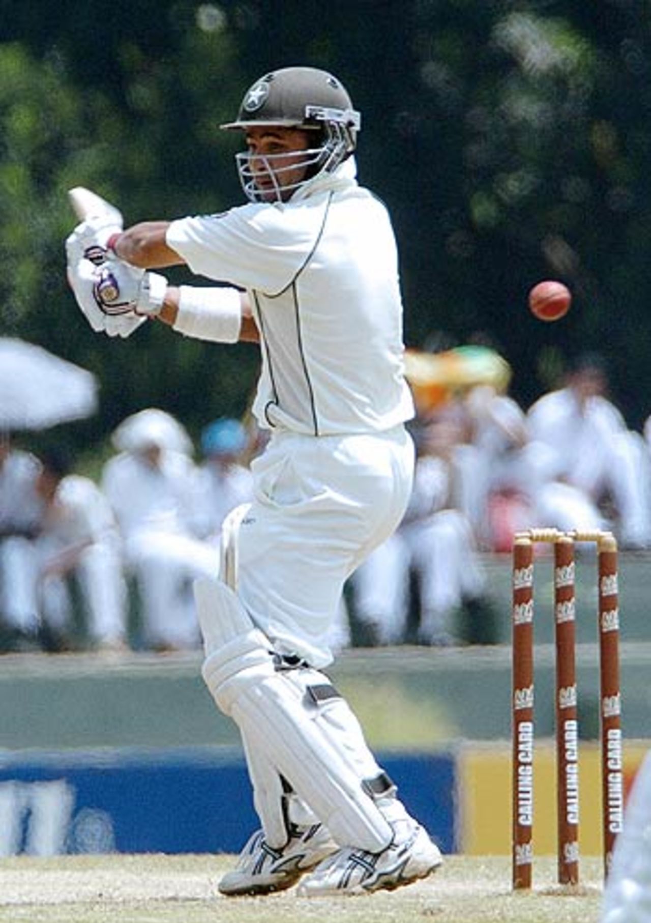 Imran Farhat misses a cut shot, Sri Lanka v Pakistan, 2nd Test, Kandy, 2nd day, April 4, 2006